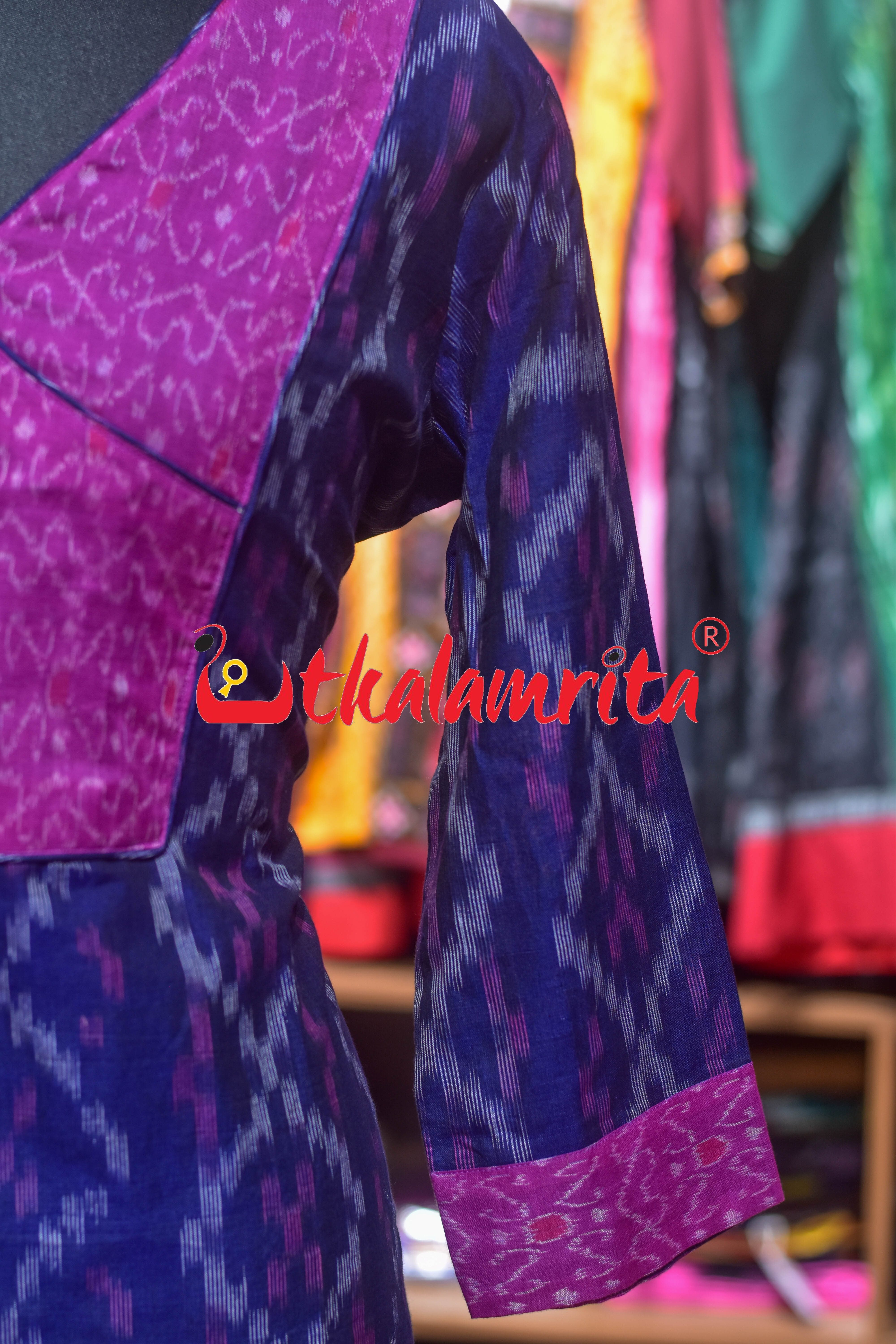 Navy Blue Kothi Pasapali S Bandha (Ladies' Kurti)