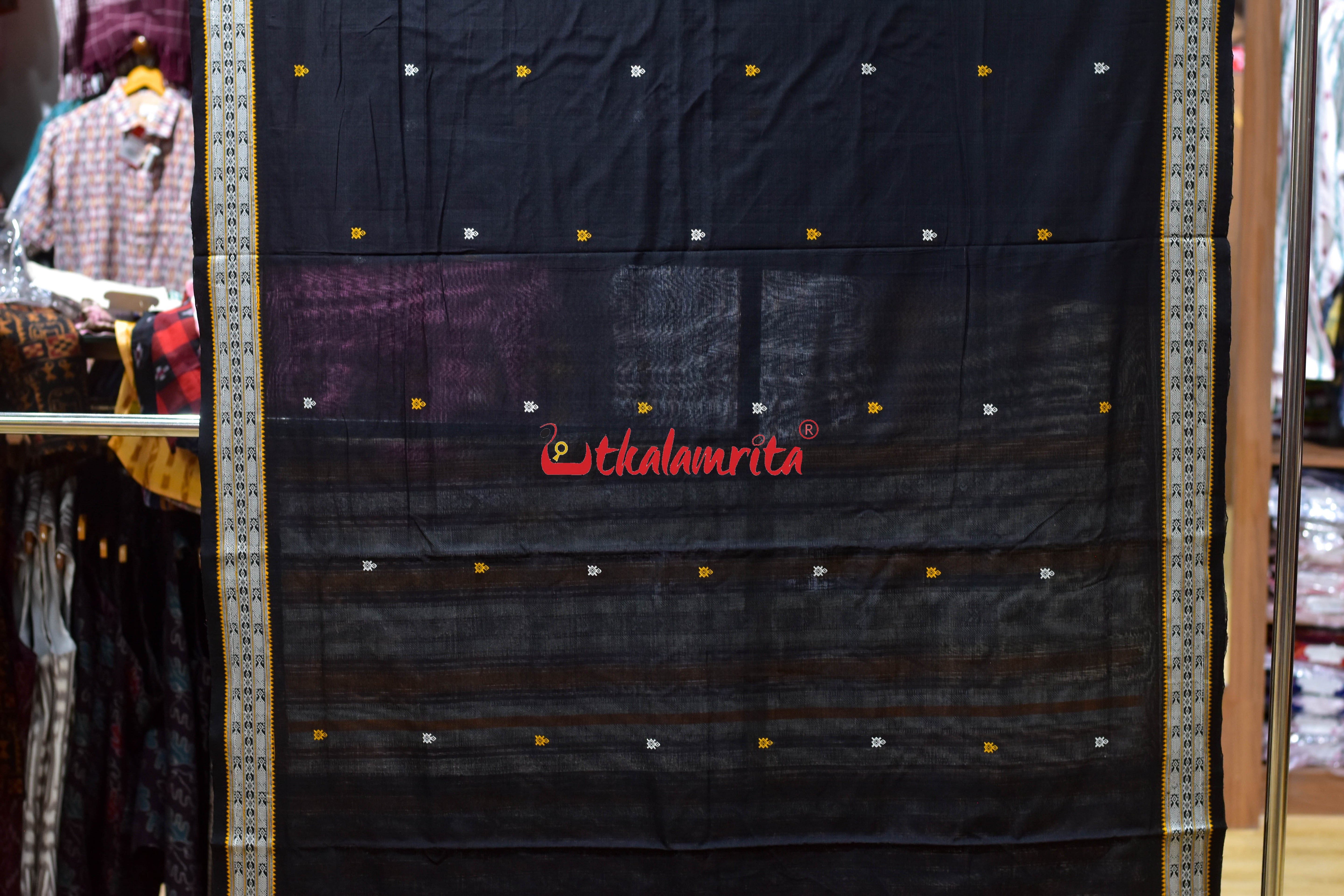 Nuapatna Habaspuri Black Cotton Saree