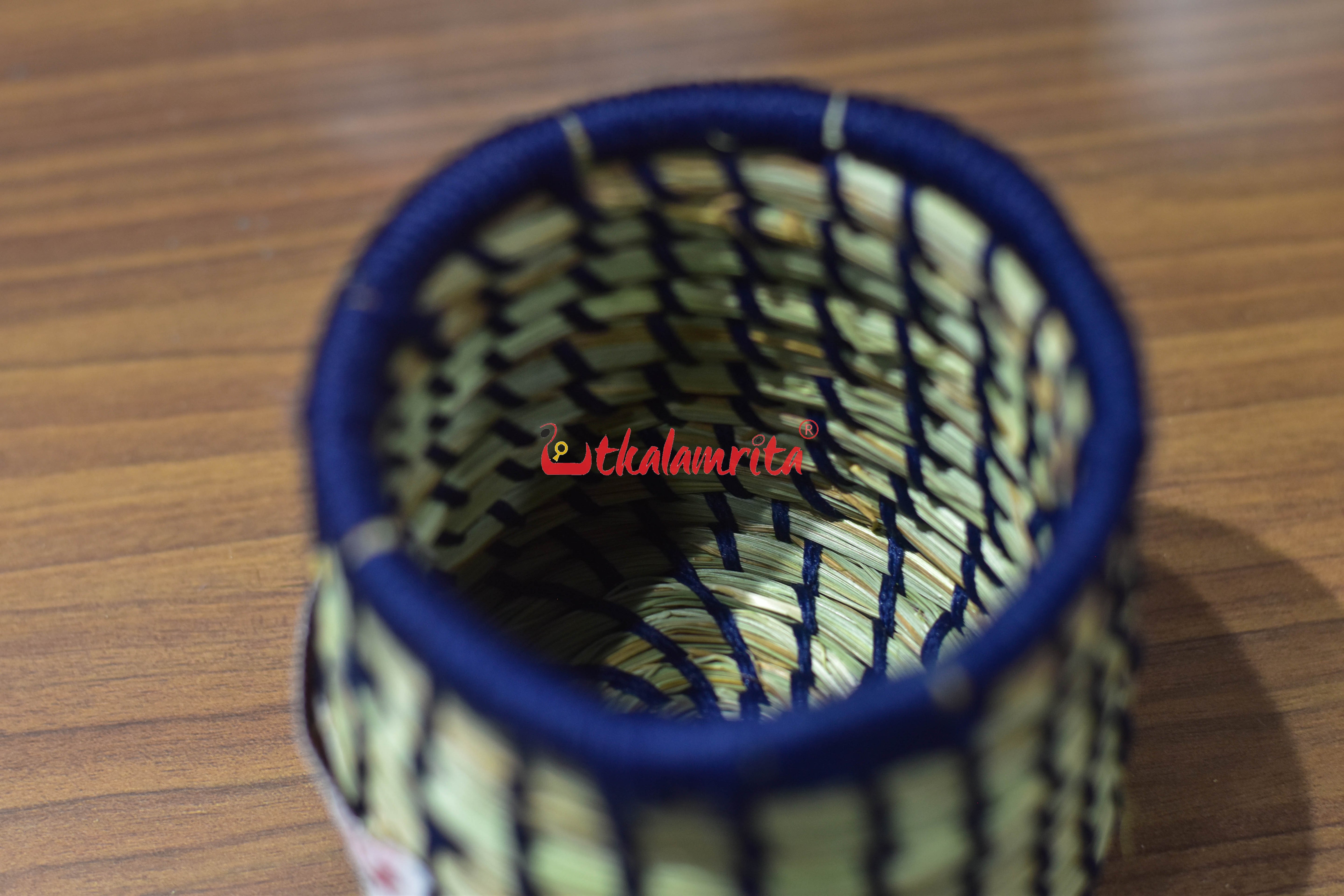 Sabai Grass Chuti Thread Jewellery Box Navy Blue