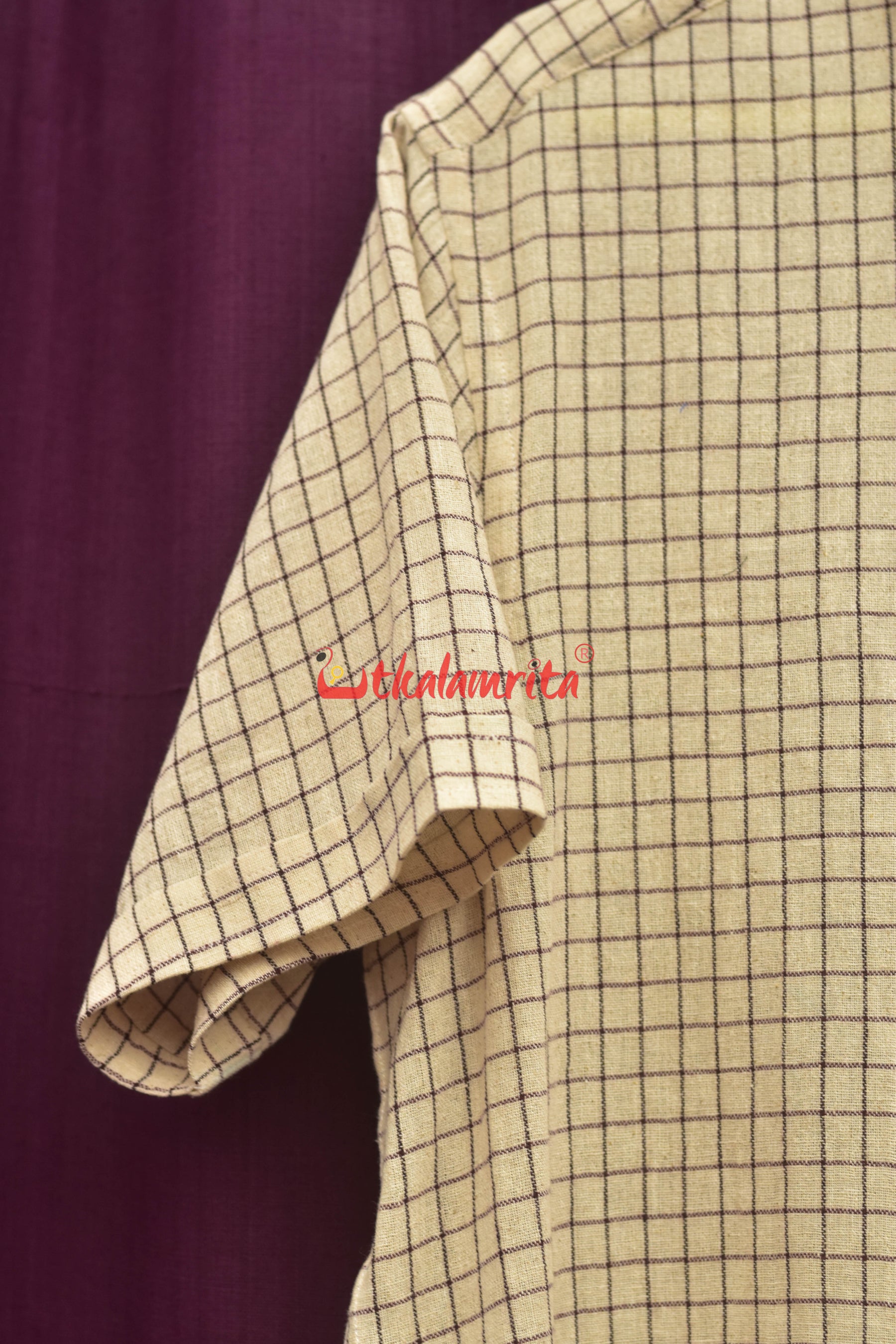 Kotpad Blue White Small Checks (Half Shirt)