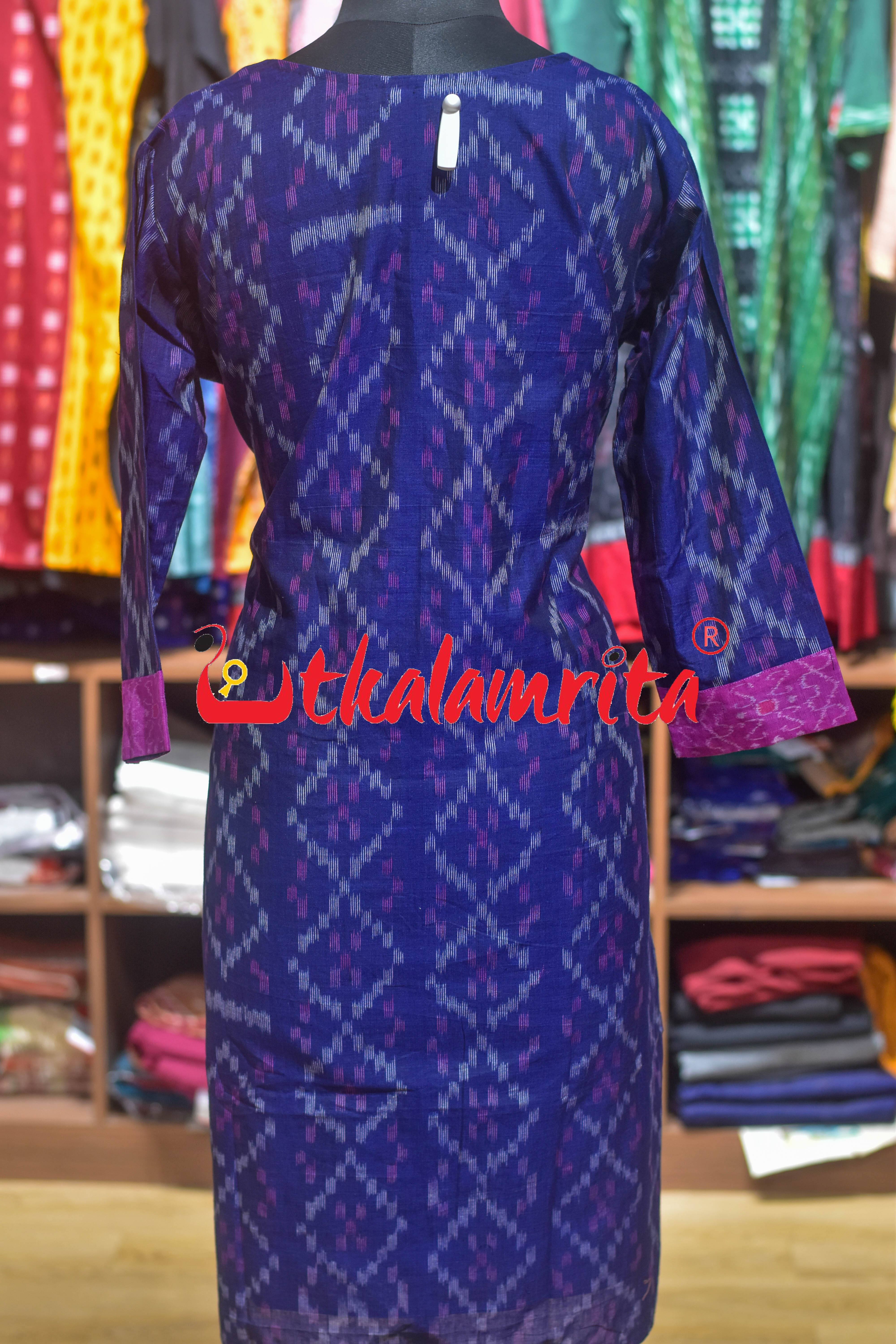 Navy Blue Kothi Pasapali S Bandha (Ladies' Kurti)