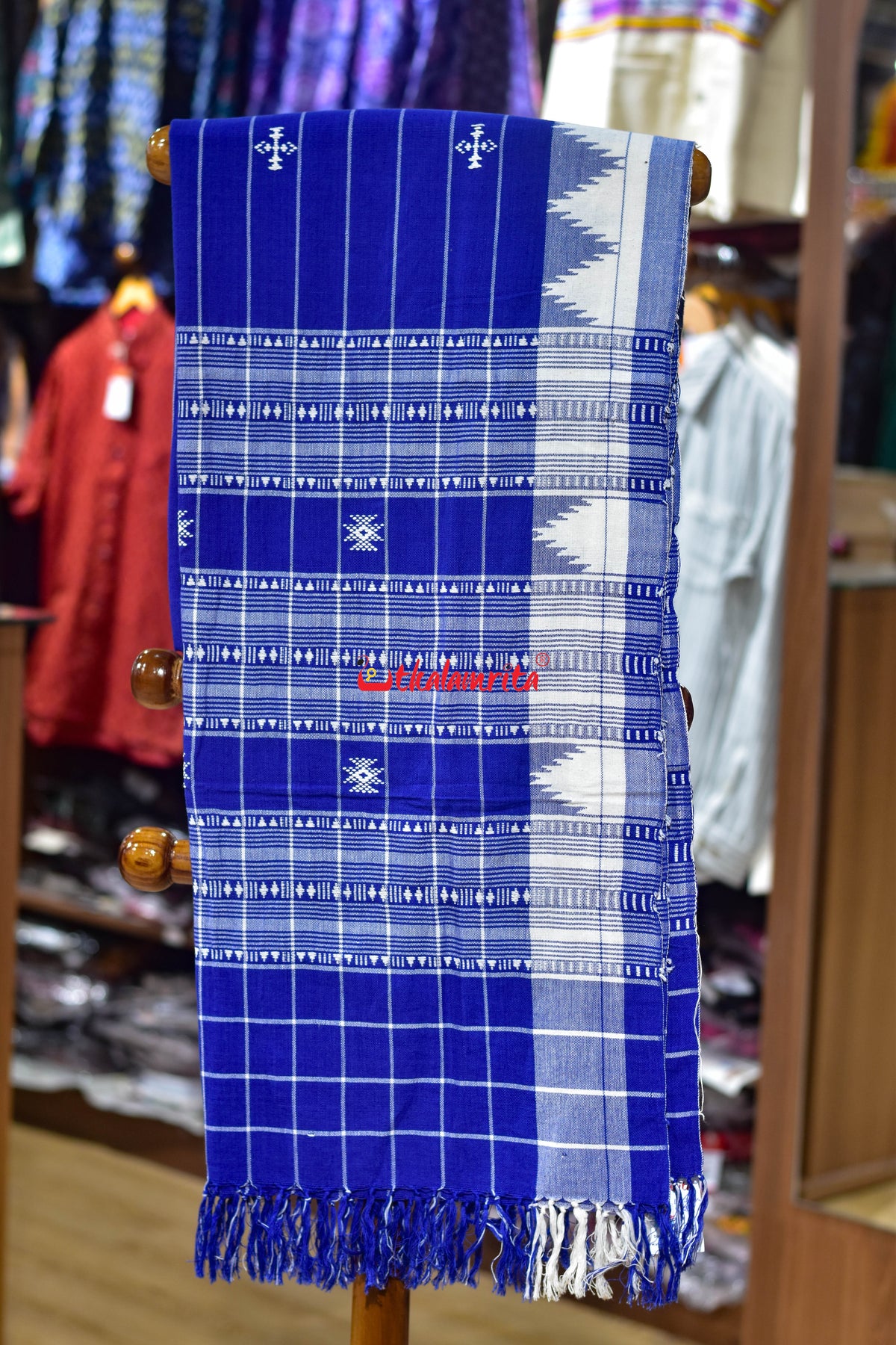 Blue White Lining Kotpad (Dupatta)