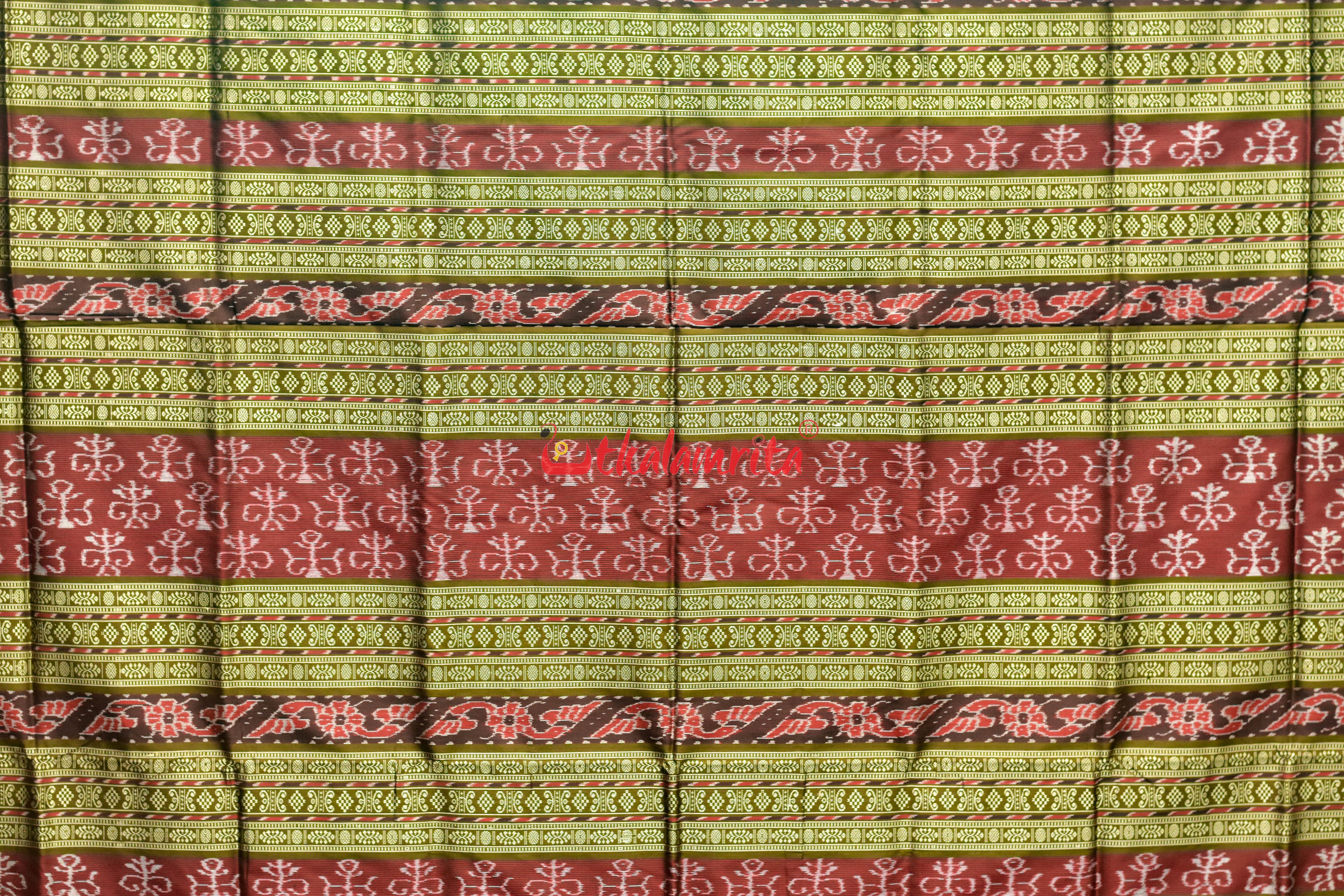 Box Bomkai Peach Janhiphuliya Bomkai Silk Saree