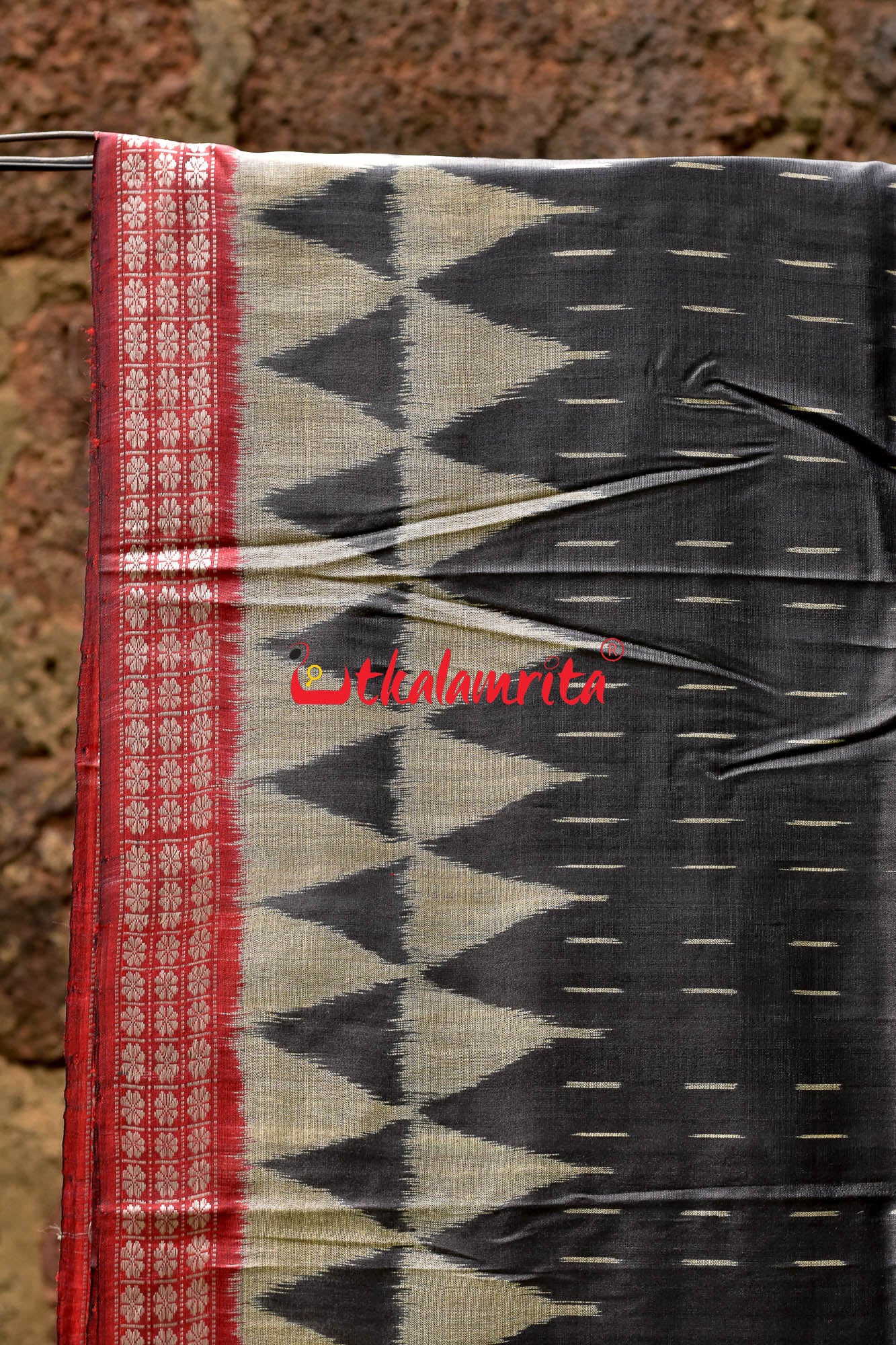 Black Bandha Fine Gopalpur Tussar Silk Saree