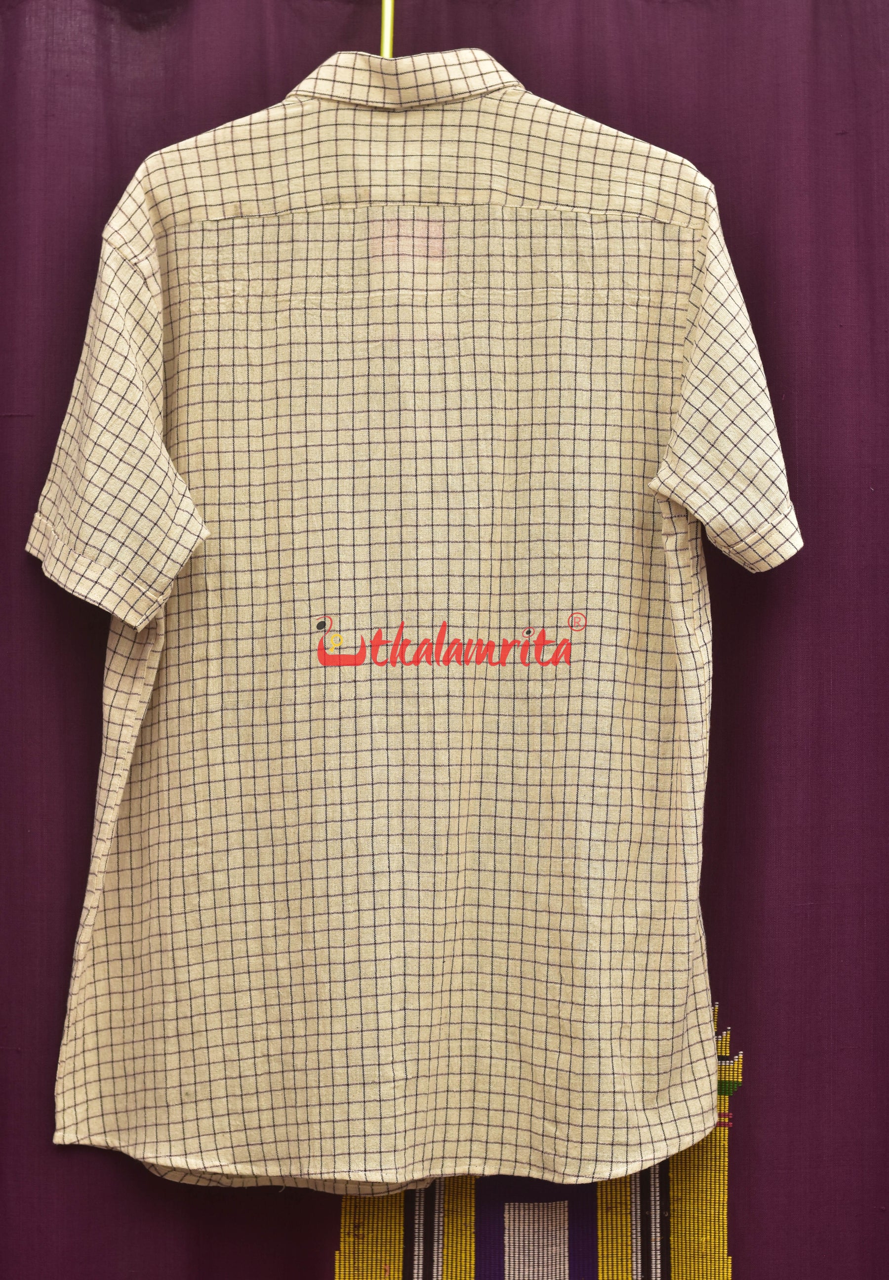 Kotpad Blue White Small Checks (Half Shirt)