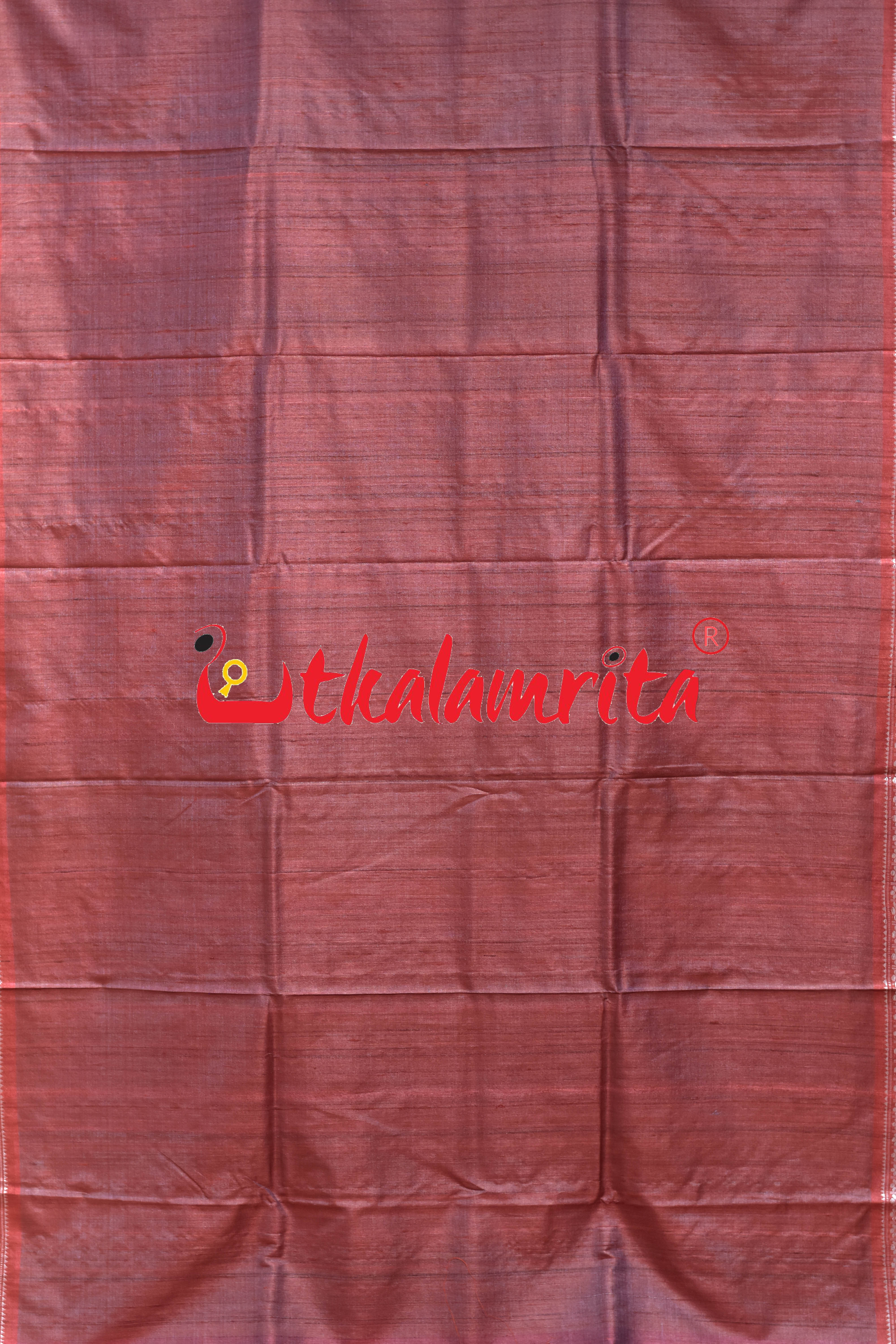 Maroon Double Anchal Jala Phoda Gopalpur Tussar Saree