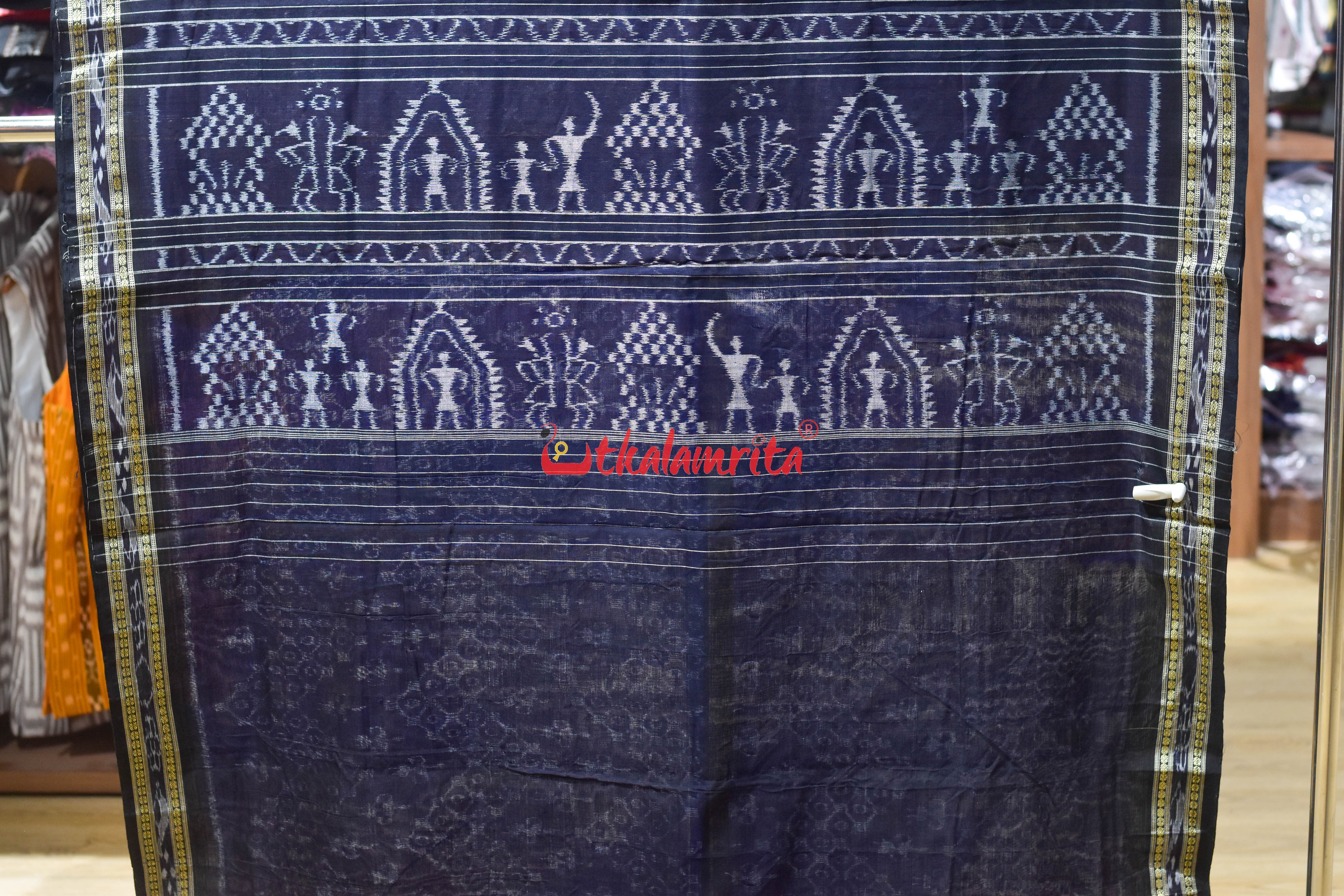 Blue Tribals Chakara Khandua Cotton Saree
