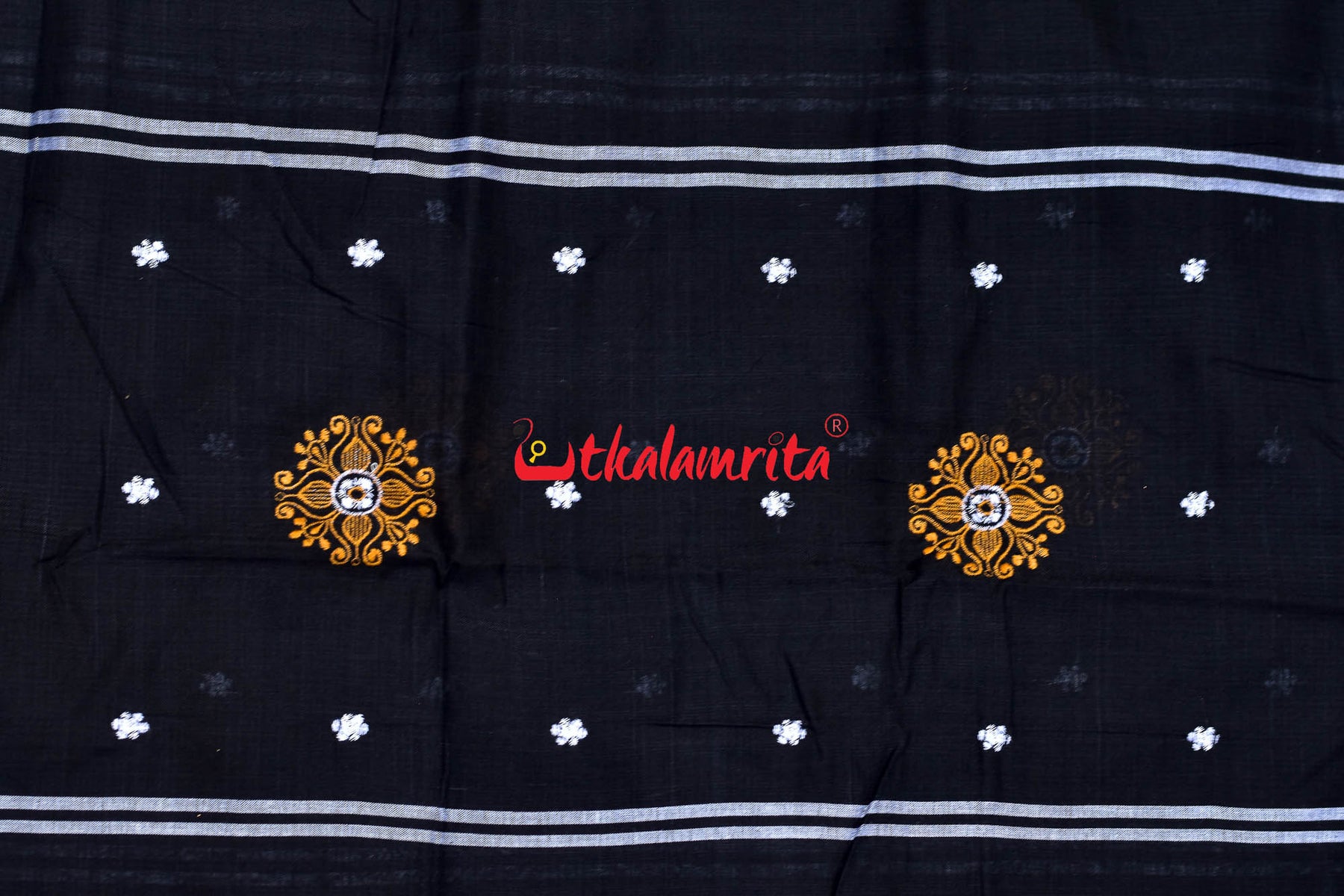 Yellow Black Phula Bomkai Dress Set