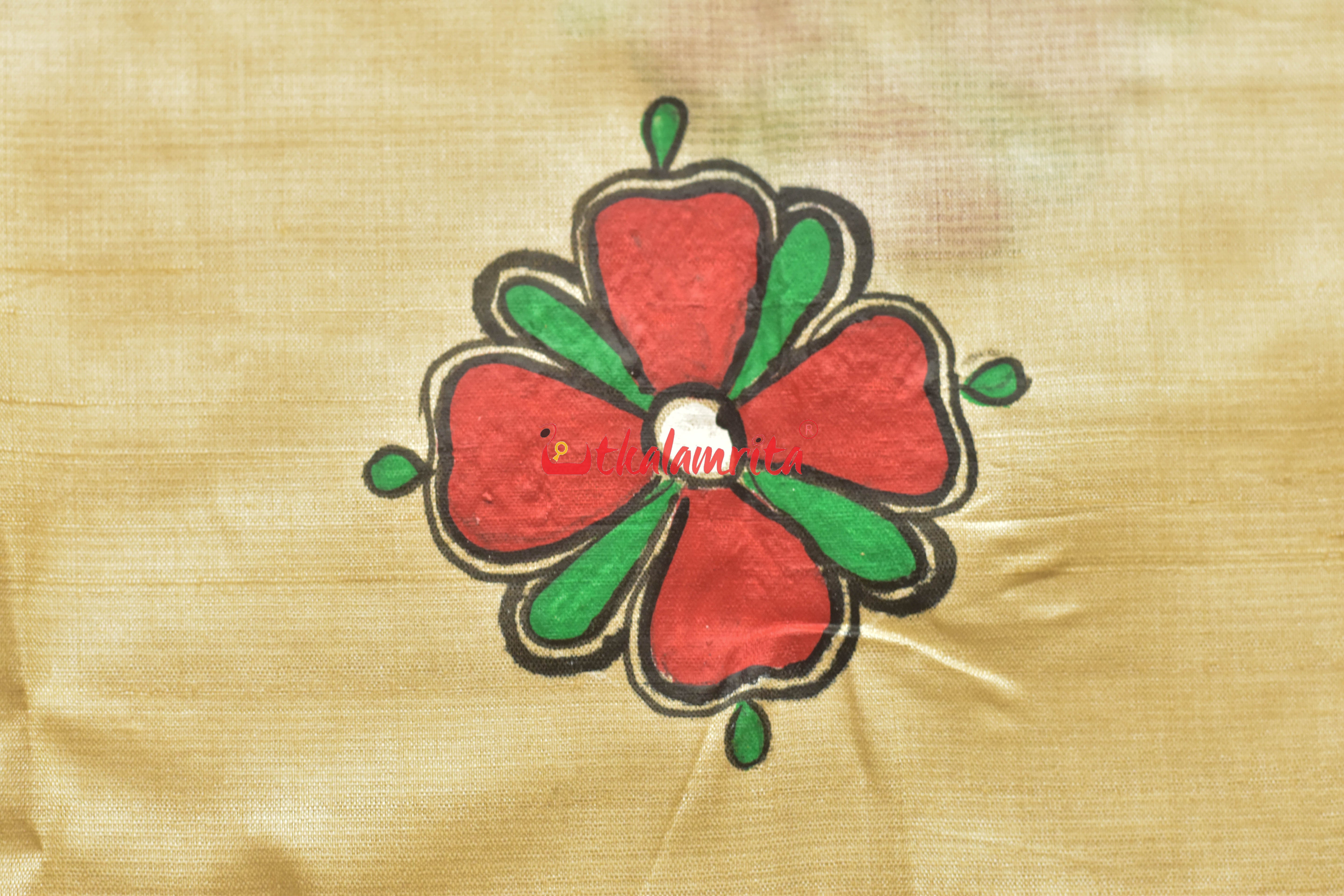 Sakuntala and Deer Pattachitra Tussar Silk Saree