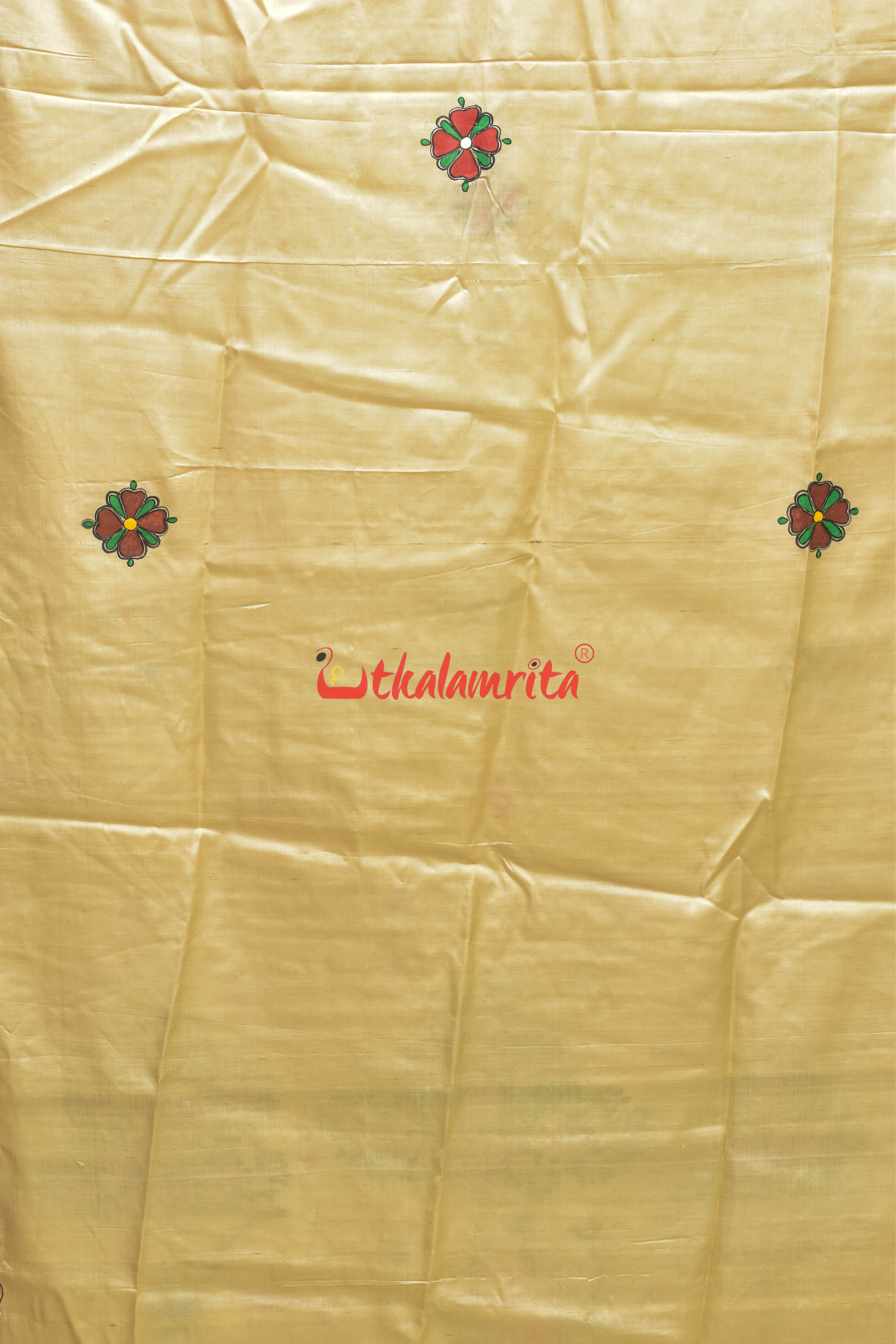 Sakuntala and Deer Pattachitra Tussar Silk Saree