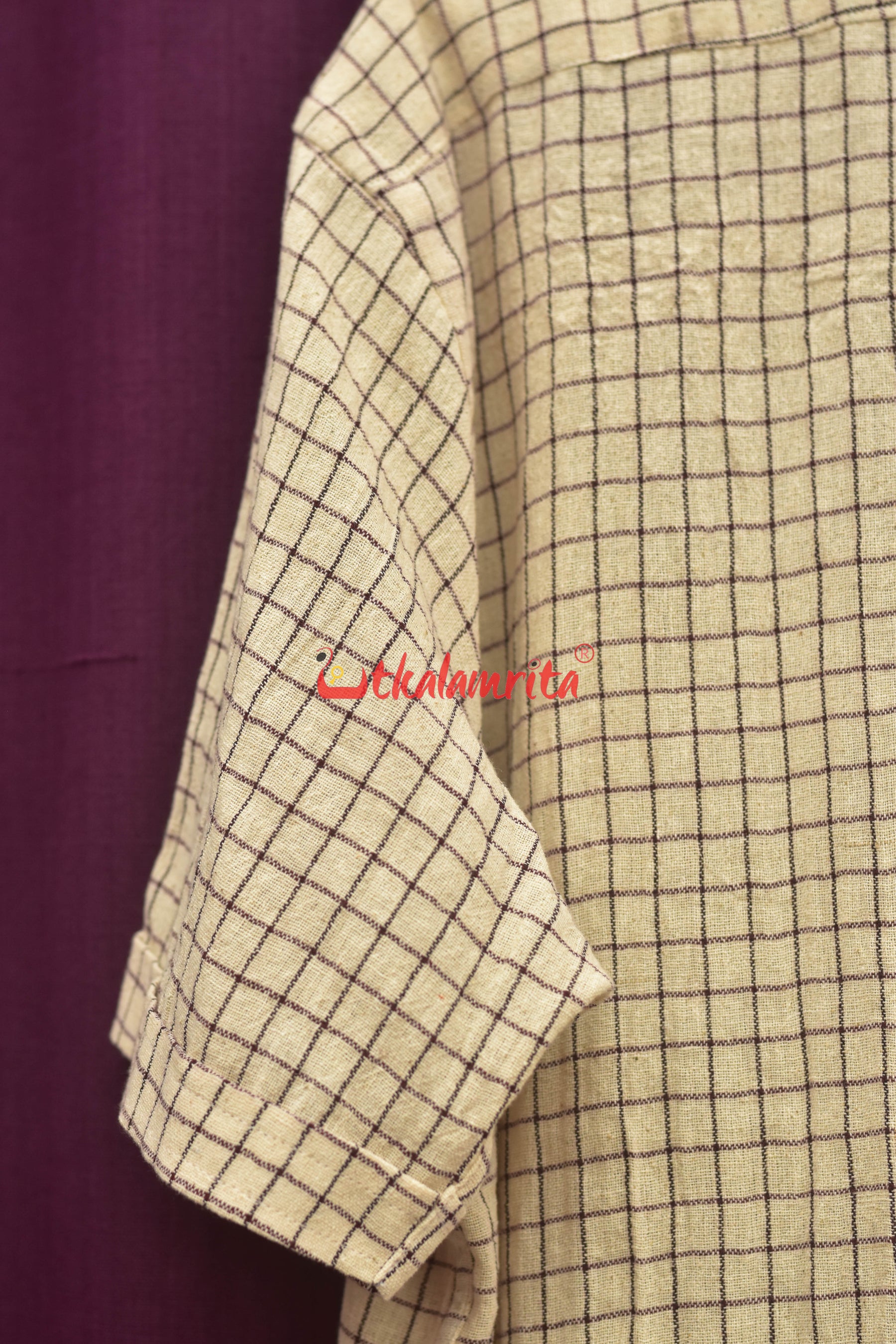 Kotpad Blue White Small Checks (Half Shirt)