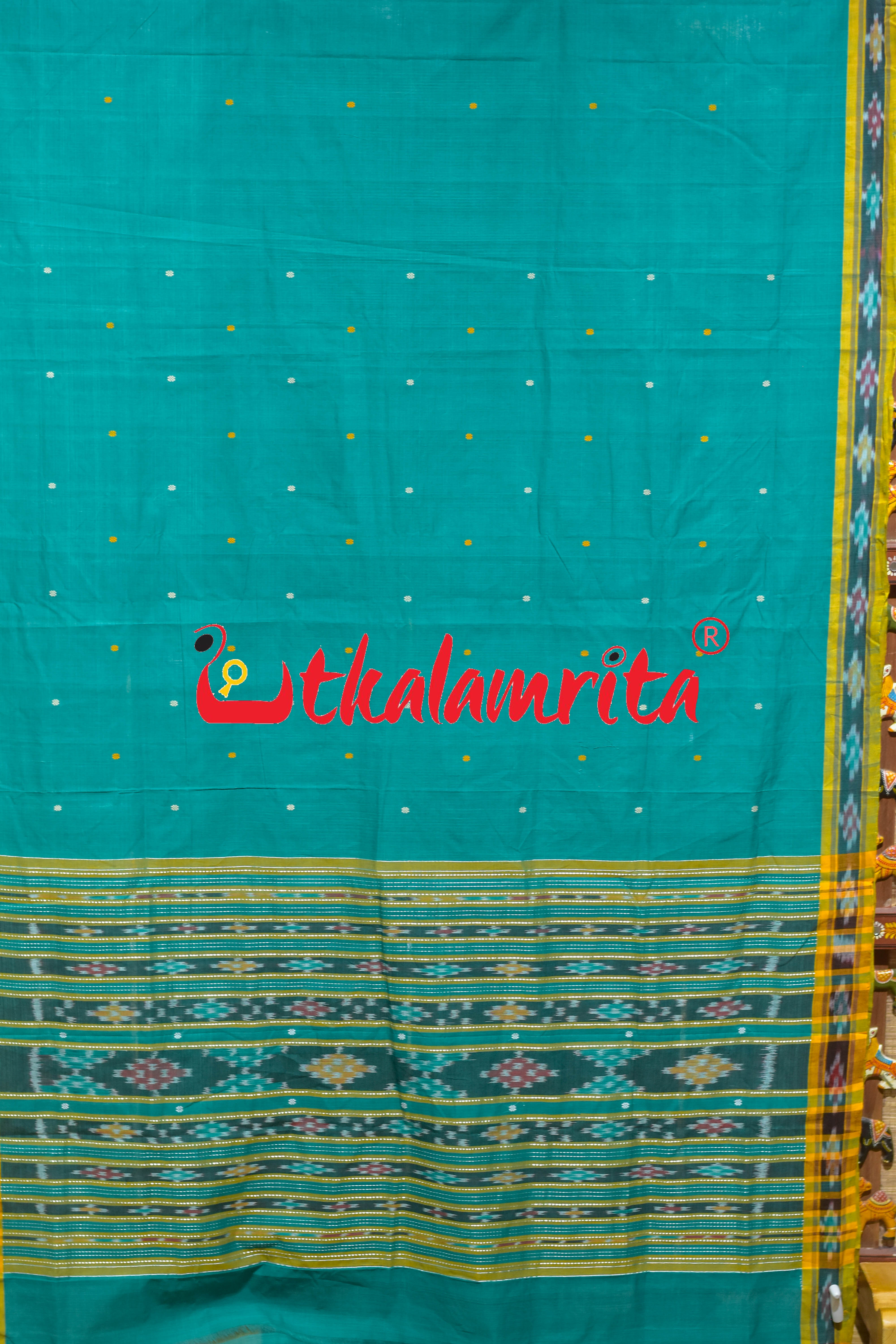 Green Single Buti Pittala Single Cotton Saree