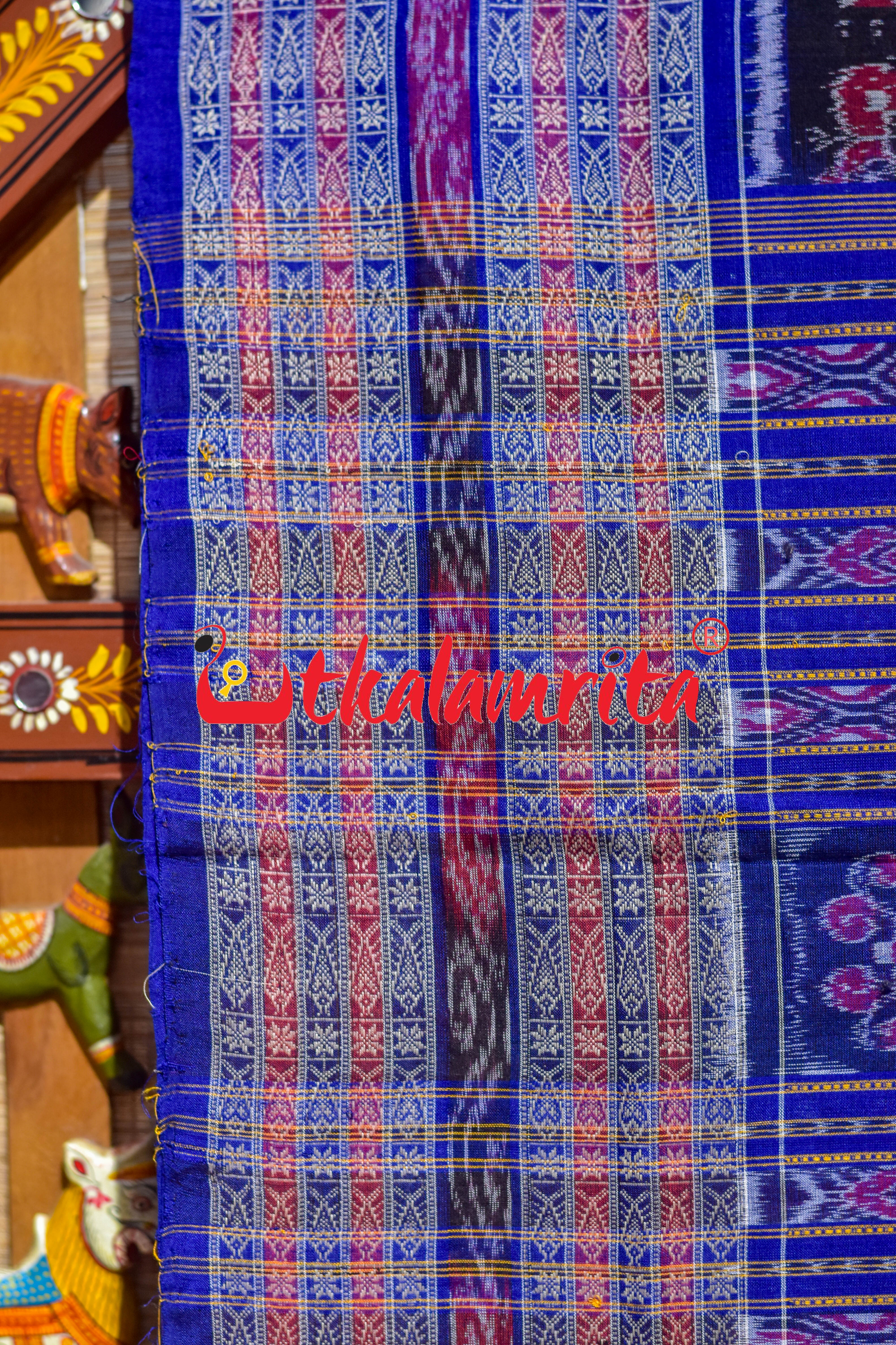 Red Black Sankha Padma Sambalpuri Cotton Saree