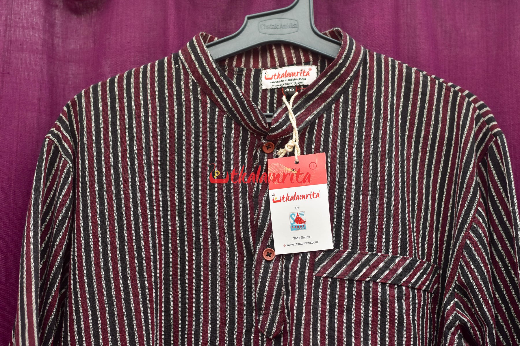 Black Coffee Lines Kotpad (Men's Half Kurta)