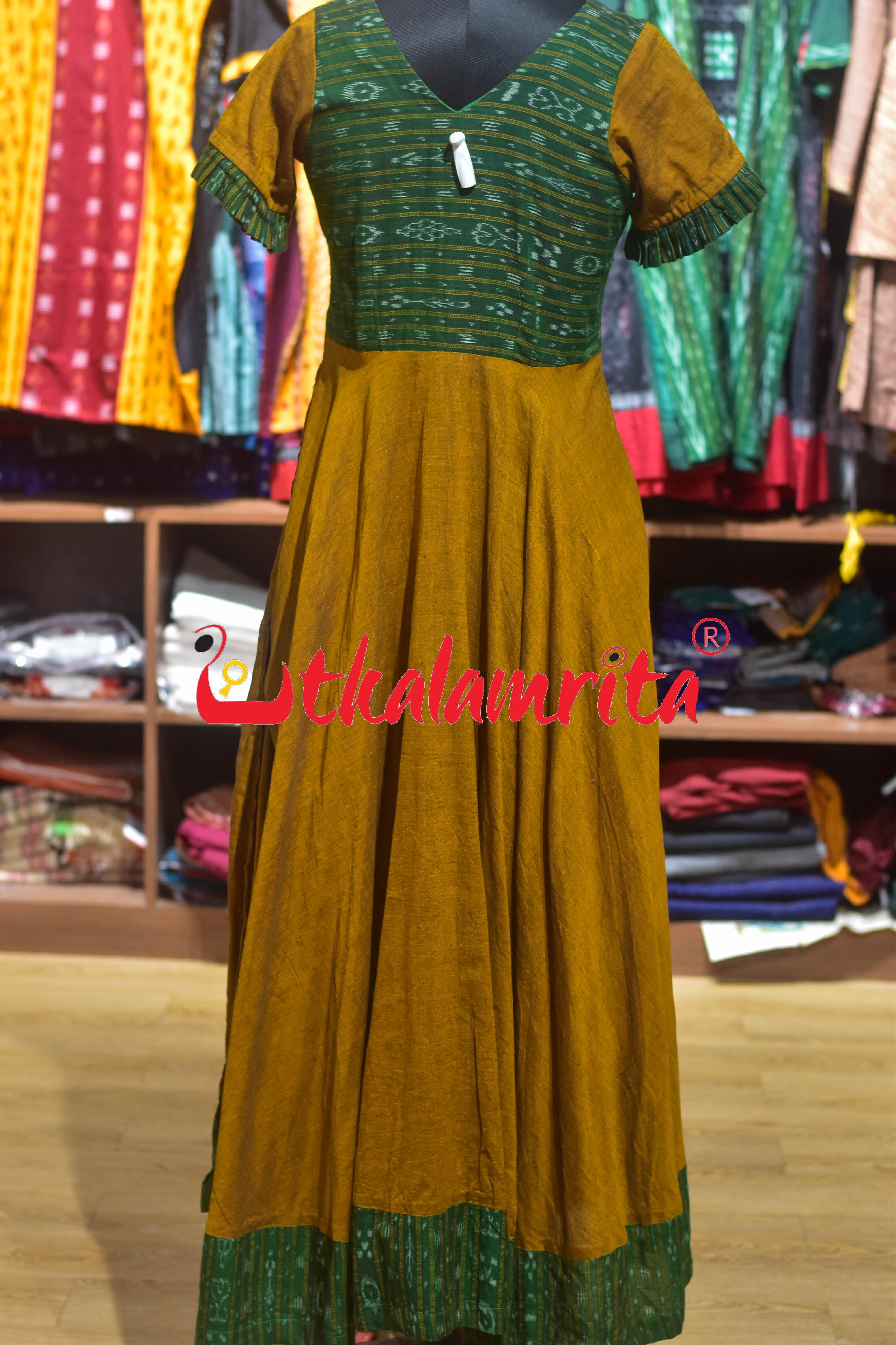 Golden & Green Ikat (Ladies Gown)