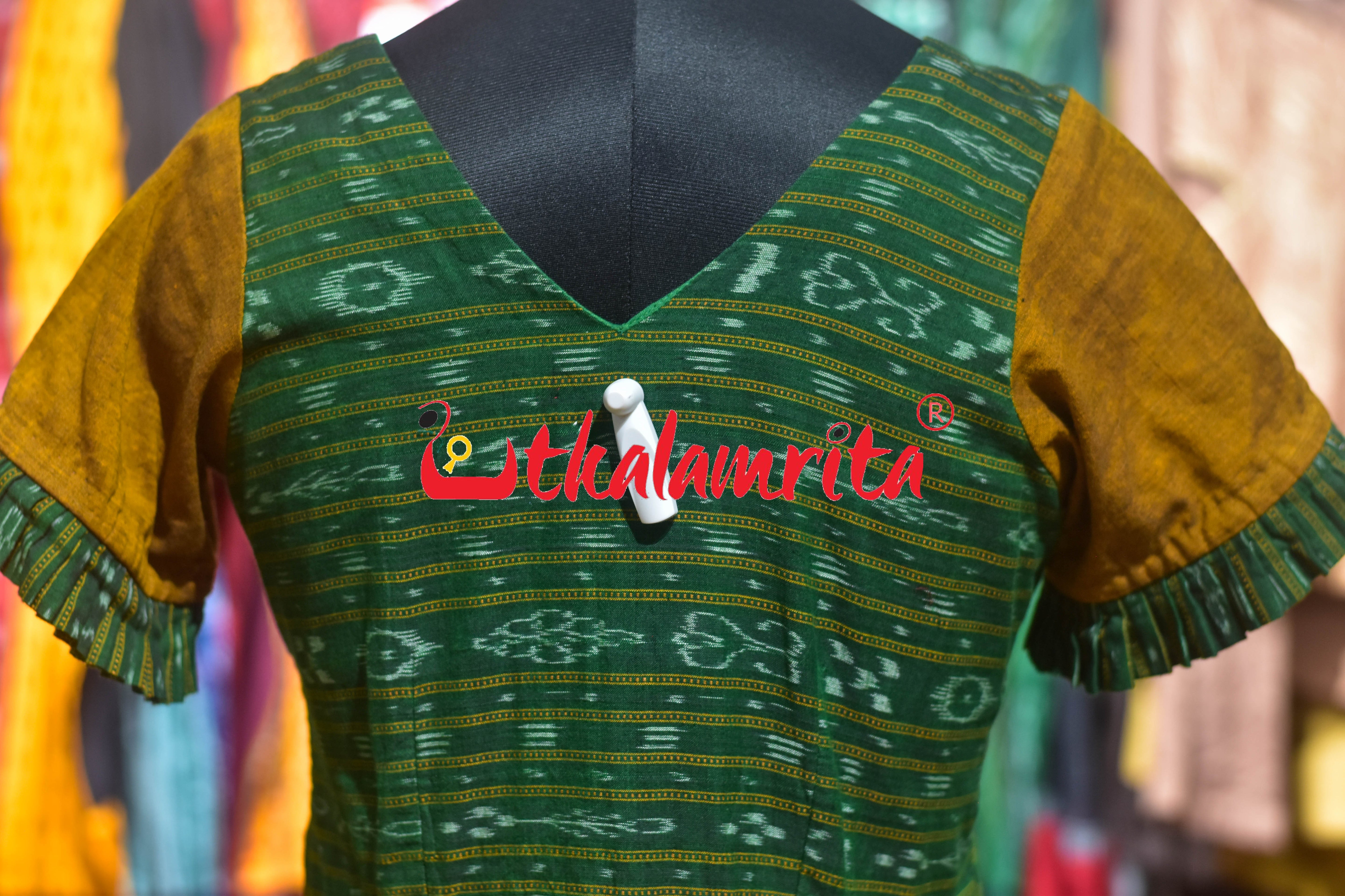 Golden & Green Ikat (Ladies Gown)
