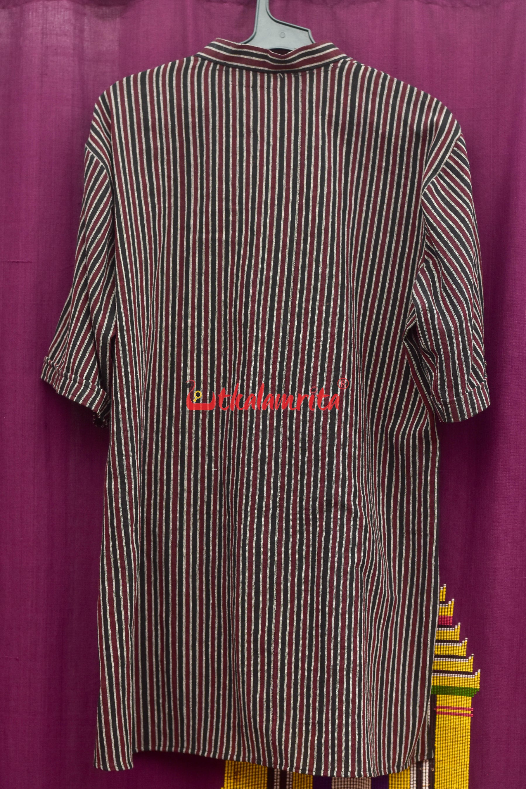 Black Coffee Lines Kotpad (Men's Half Kurta)