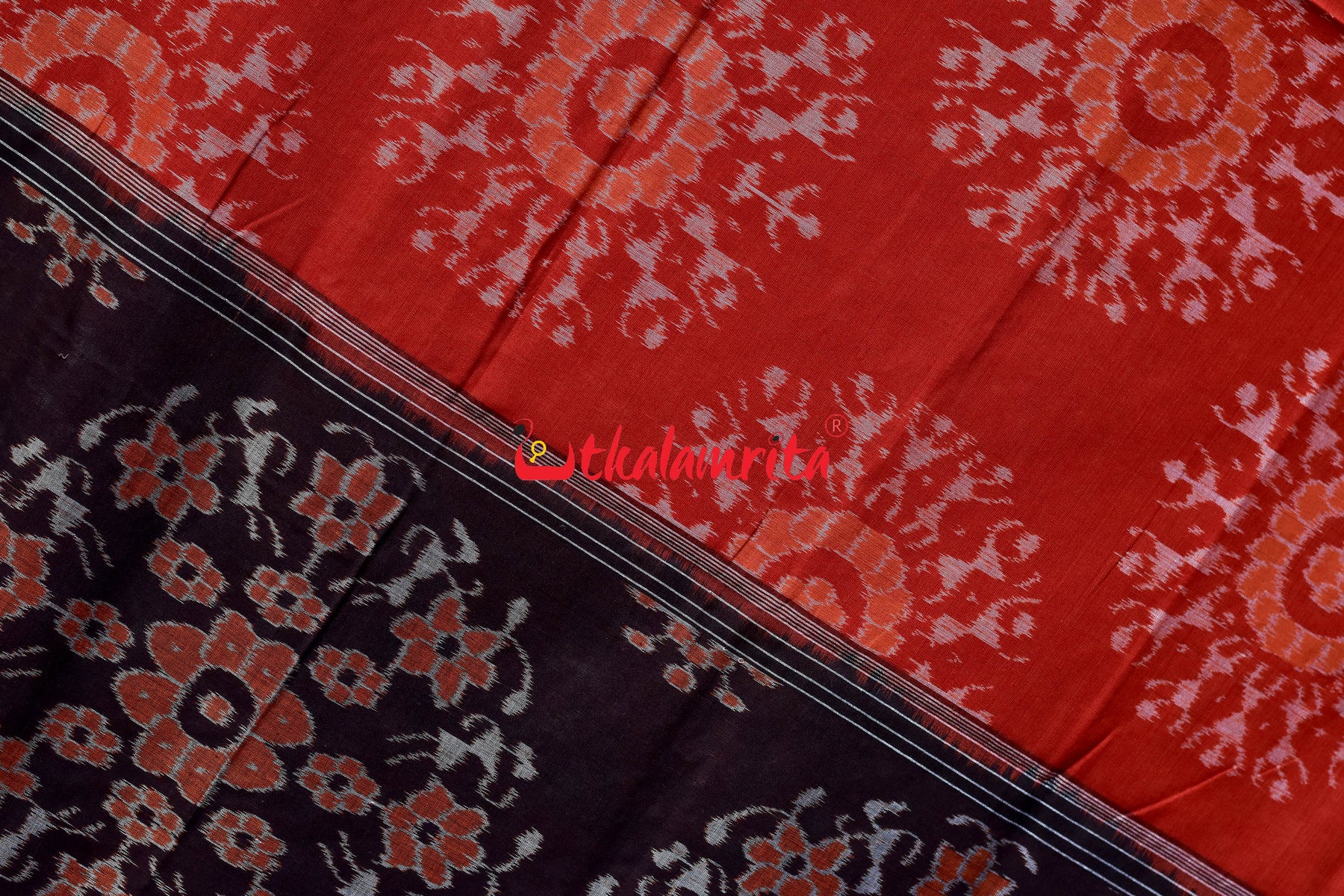 Rust Circle Tribals Khandua Cotton Saree