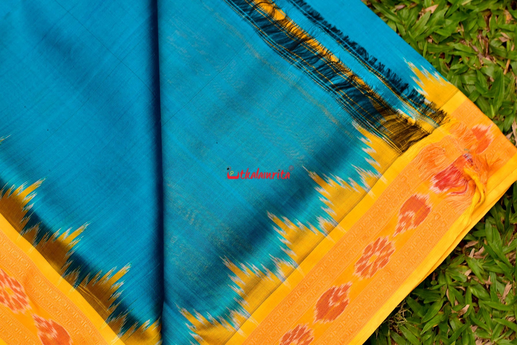 Krushna Yellow Buti Khandua Silk Saree