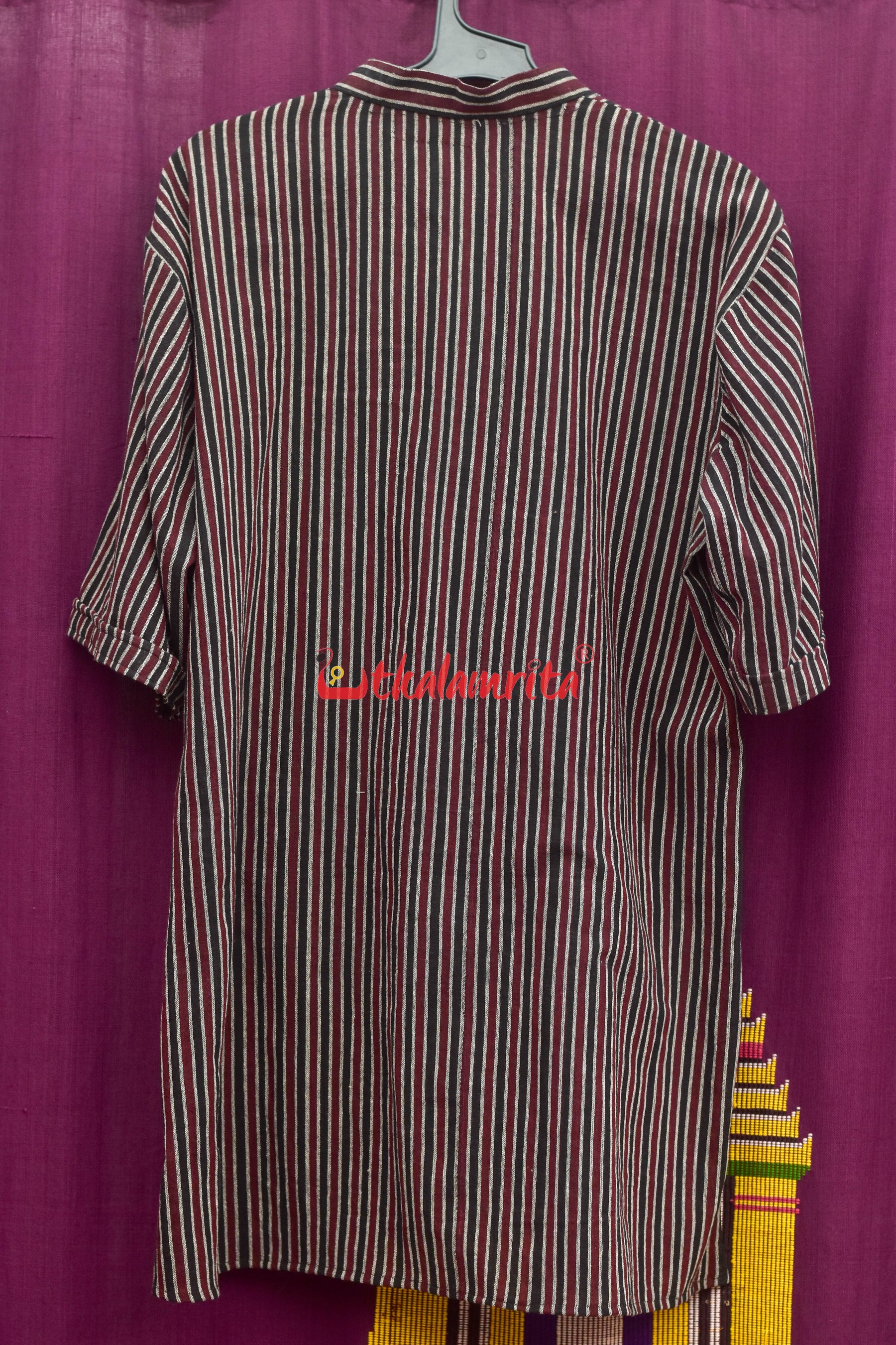 Black Coffee Lines Kotpad (Men's Half Kurta)