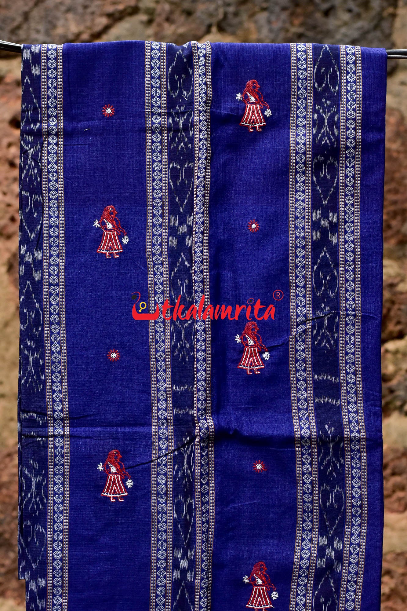 Navy Blue Red Doll Bomkai Dress Set