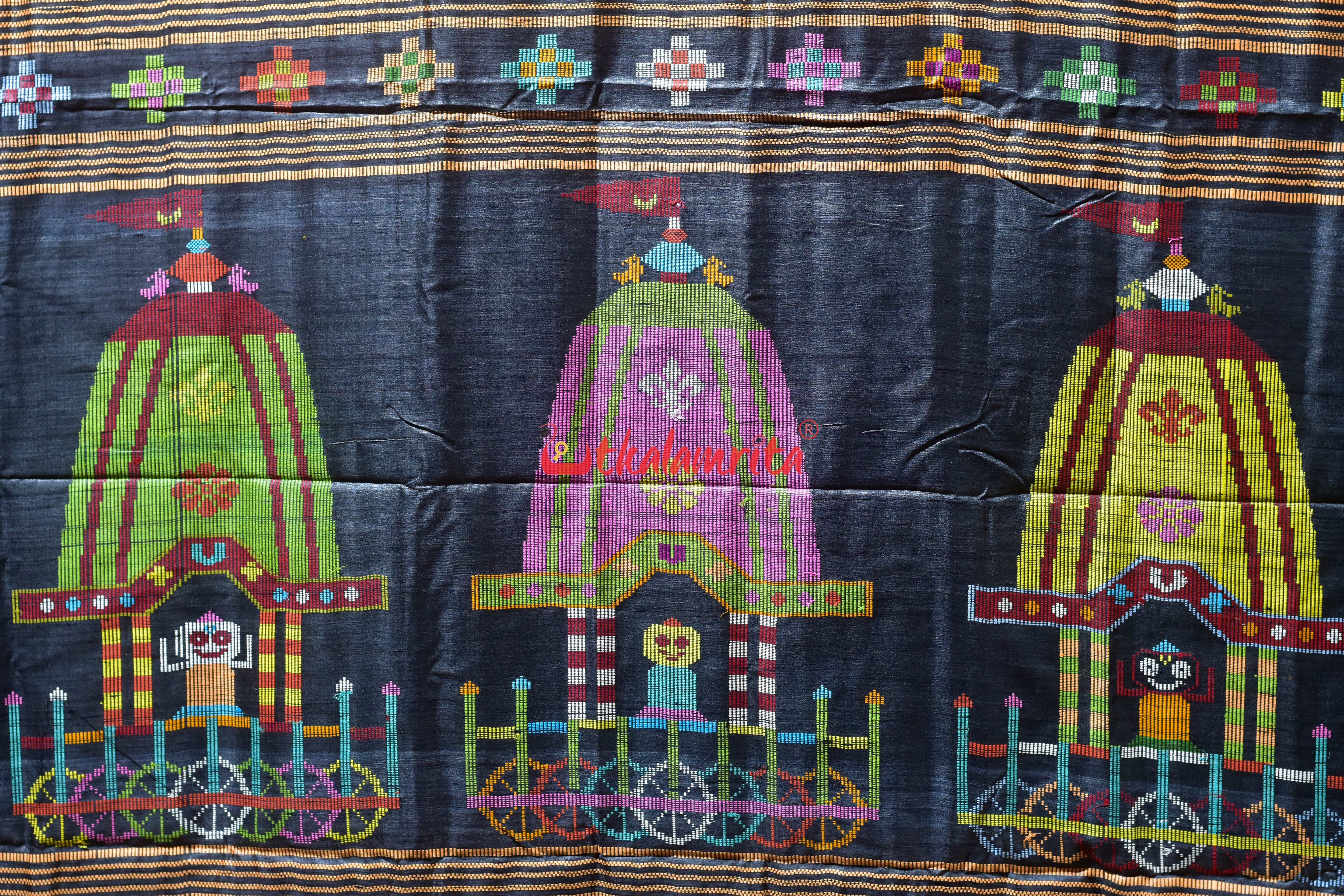 Red Ratha Jatra Gopalpur Tussar Silk Saree