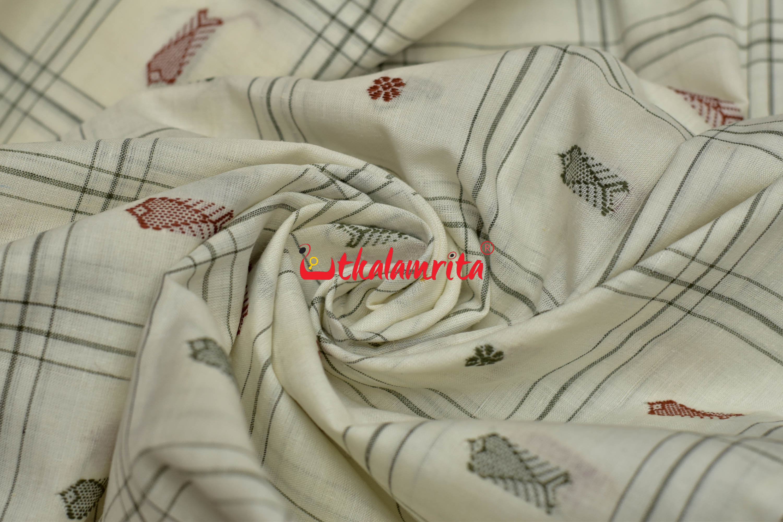 White Fish Buti (Fabric)