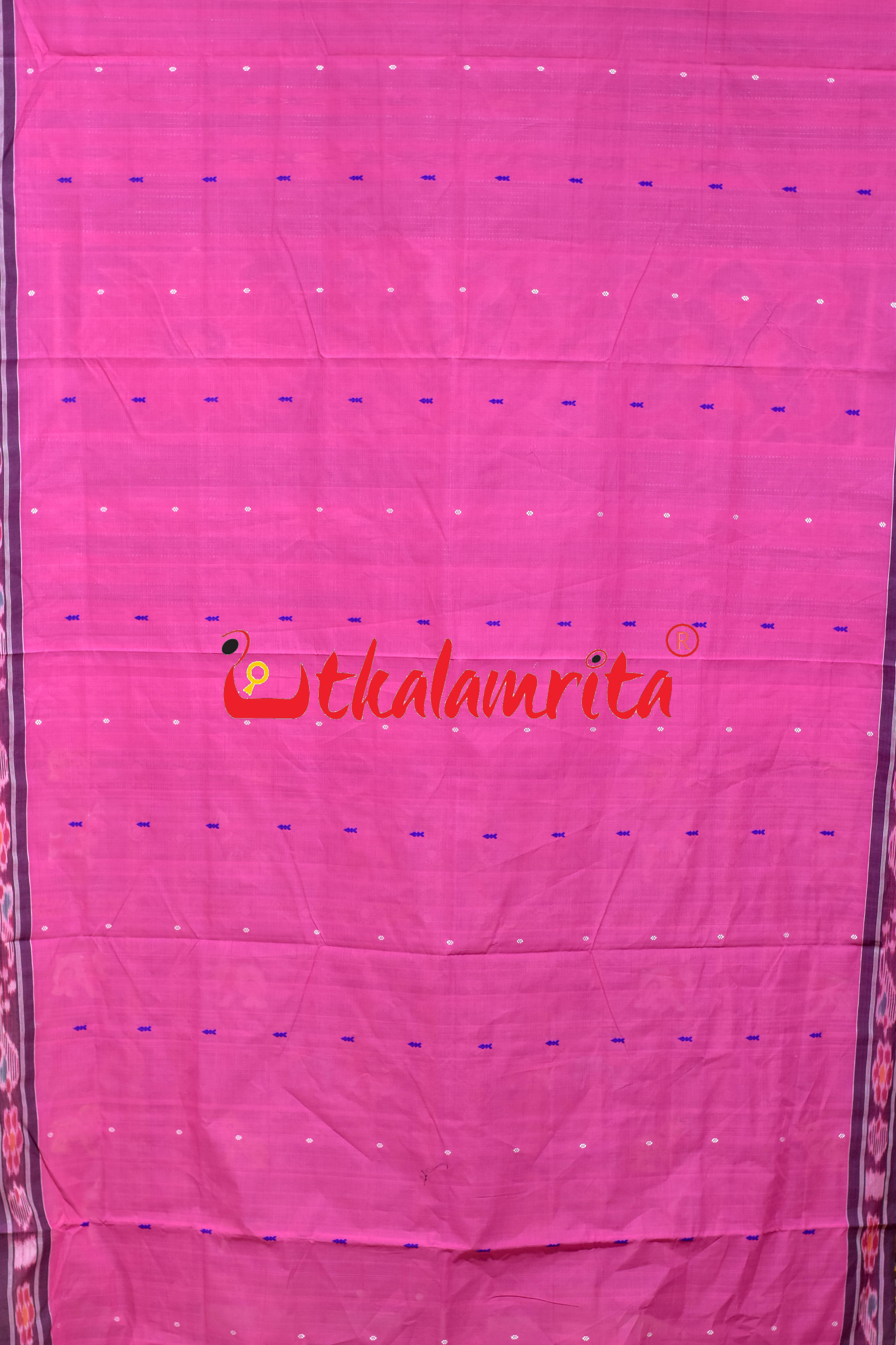Pink Black Chadhei Pittala Single Cotton Saree