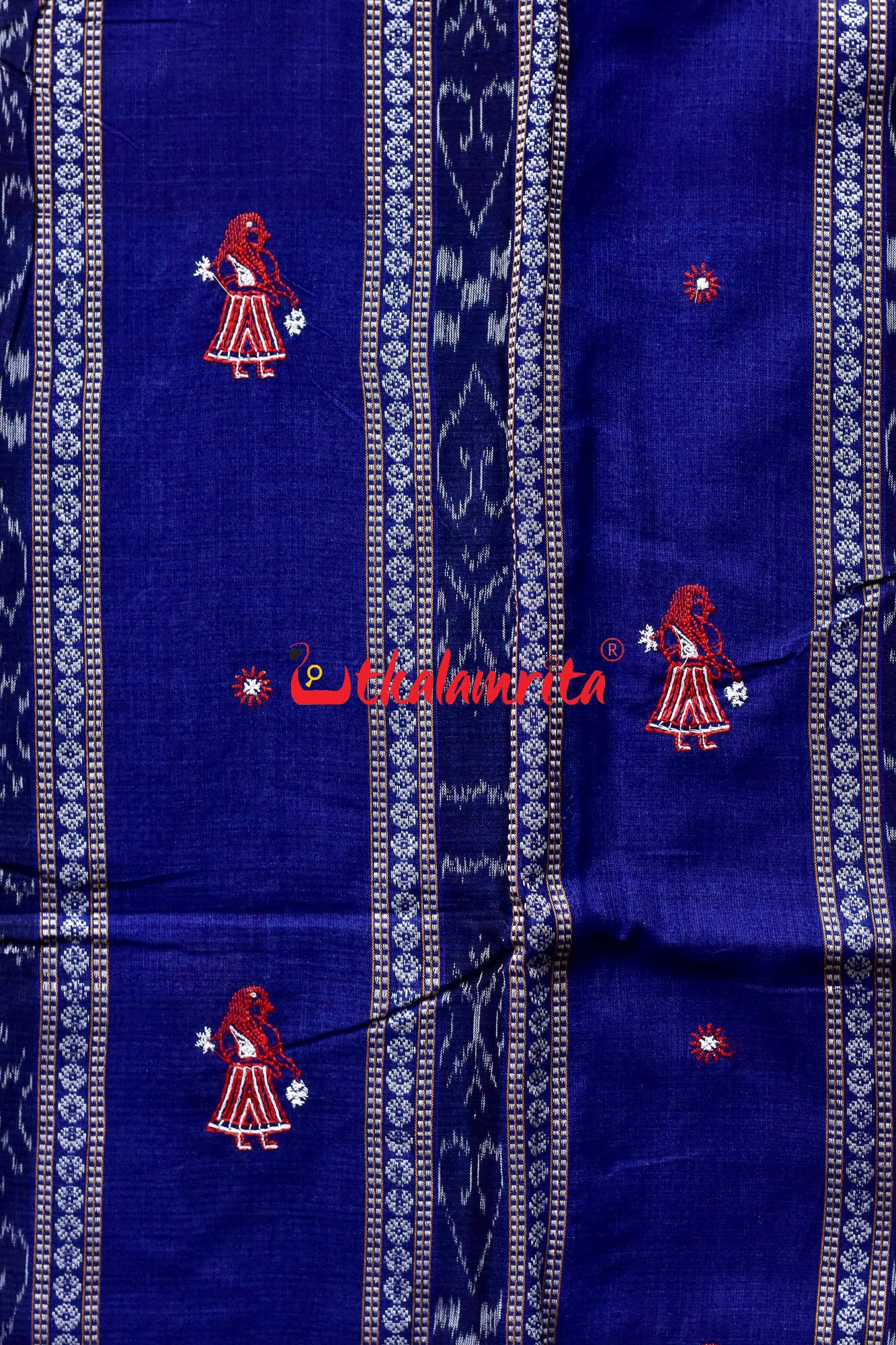 Navy Blue Red Doll Bomkai Dress Set