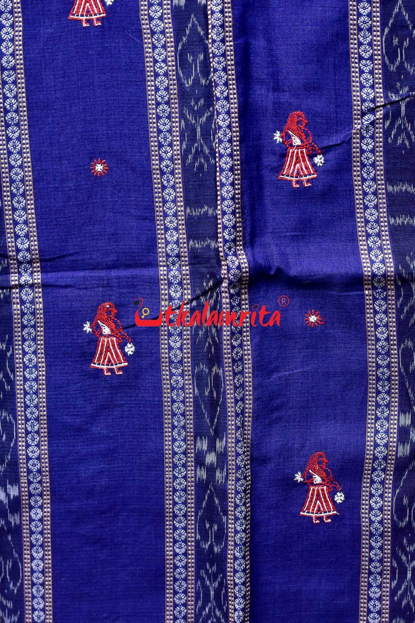 Navy Blue Red Doll Bomkai Dress Set