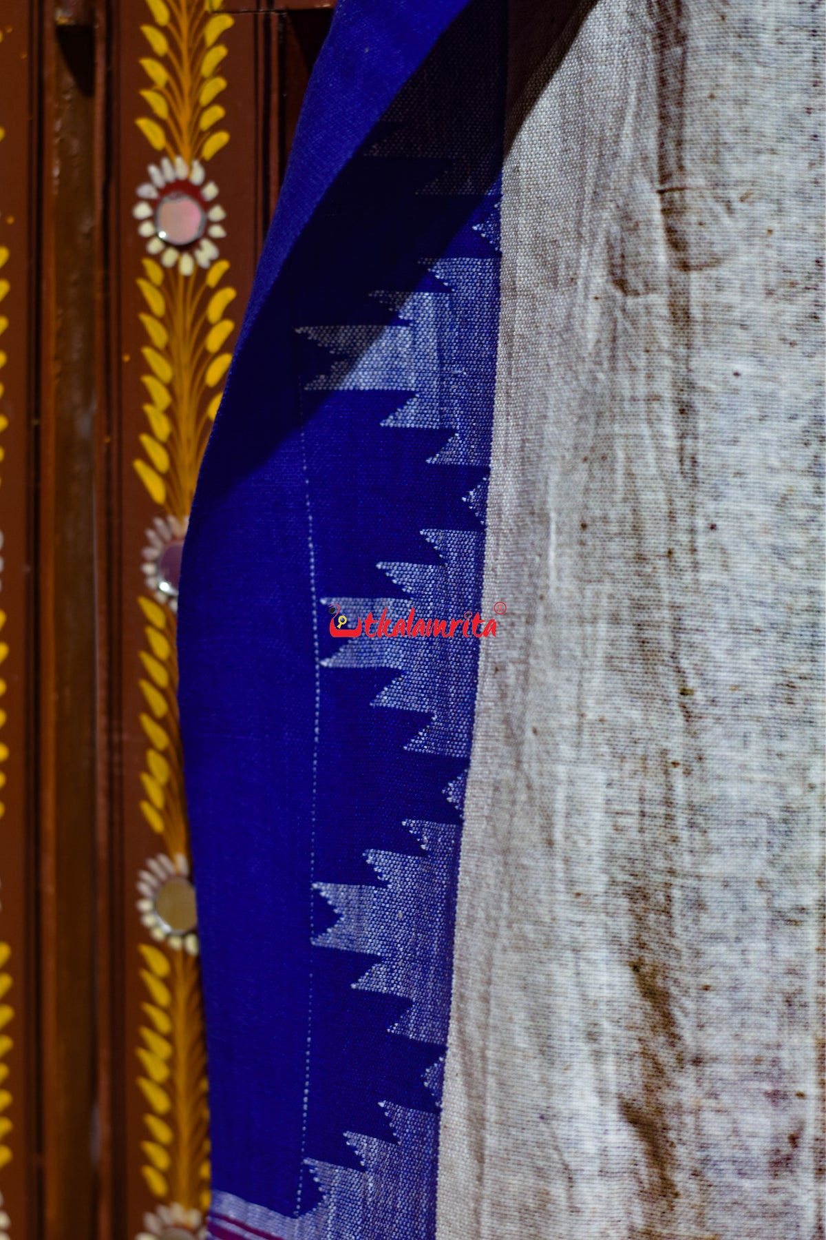 White Blue Buti Red Kotpad (Dupatta)