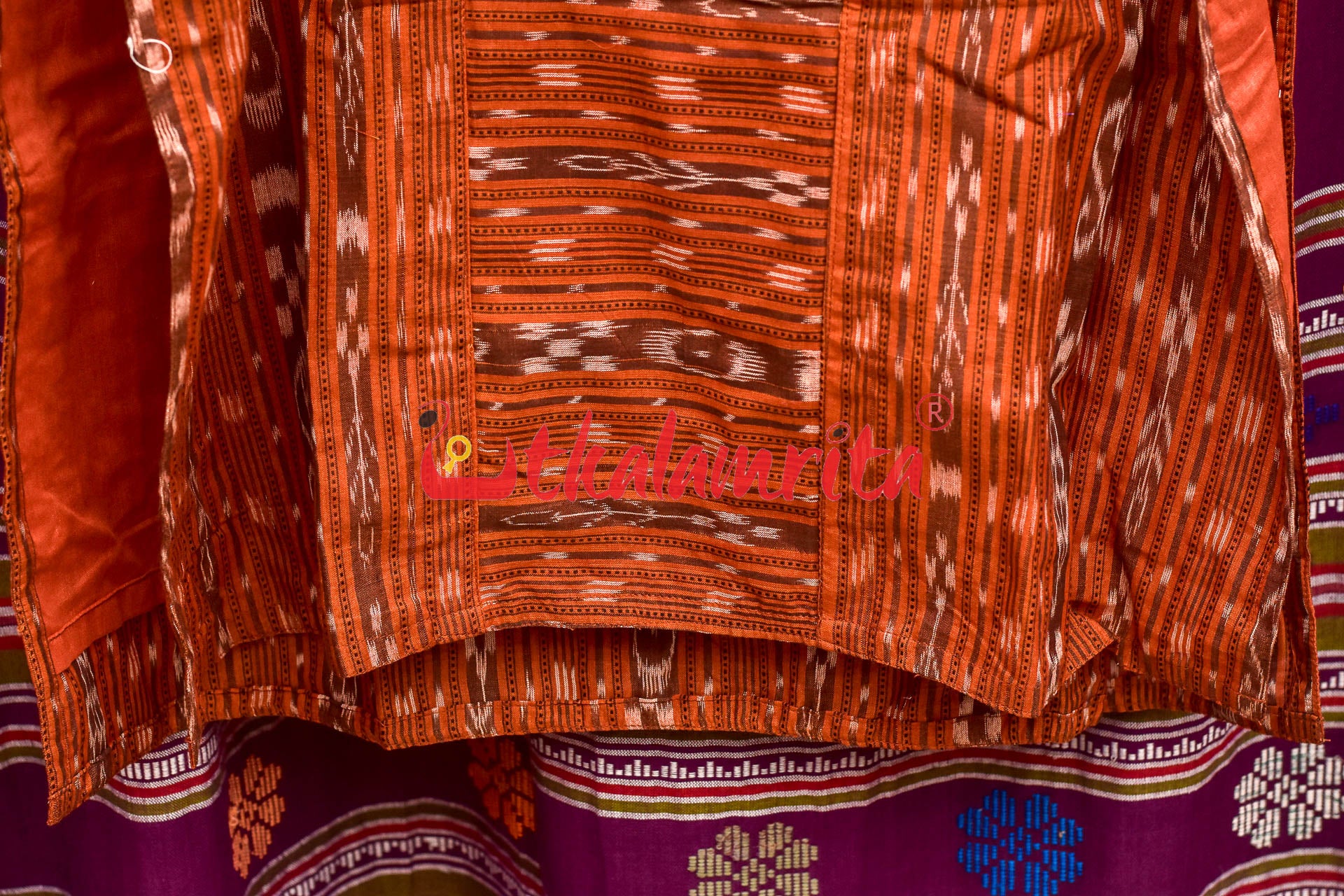 Rust Ikat Cotton (Ladies' Kurta)