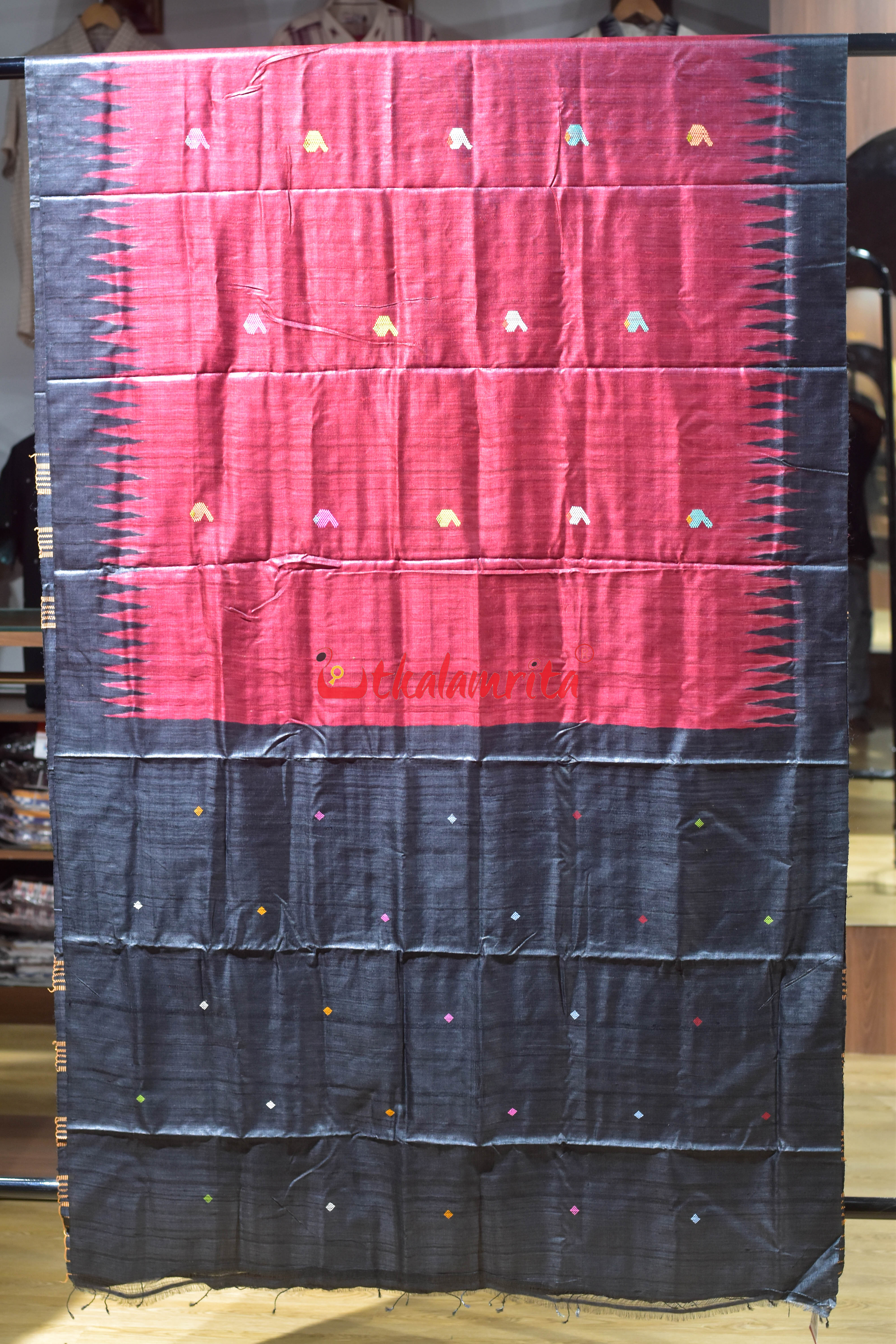 Red Ratha Jatra Gopalpur Tussar Silk Saree