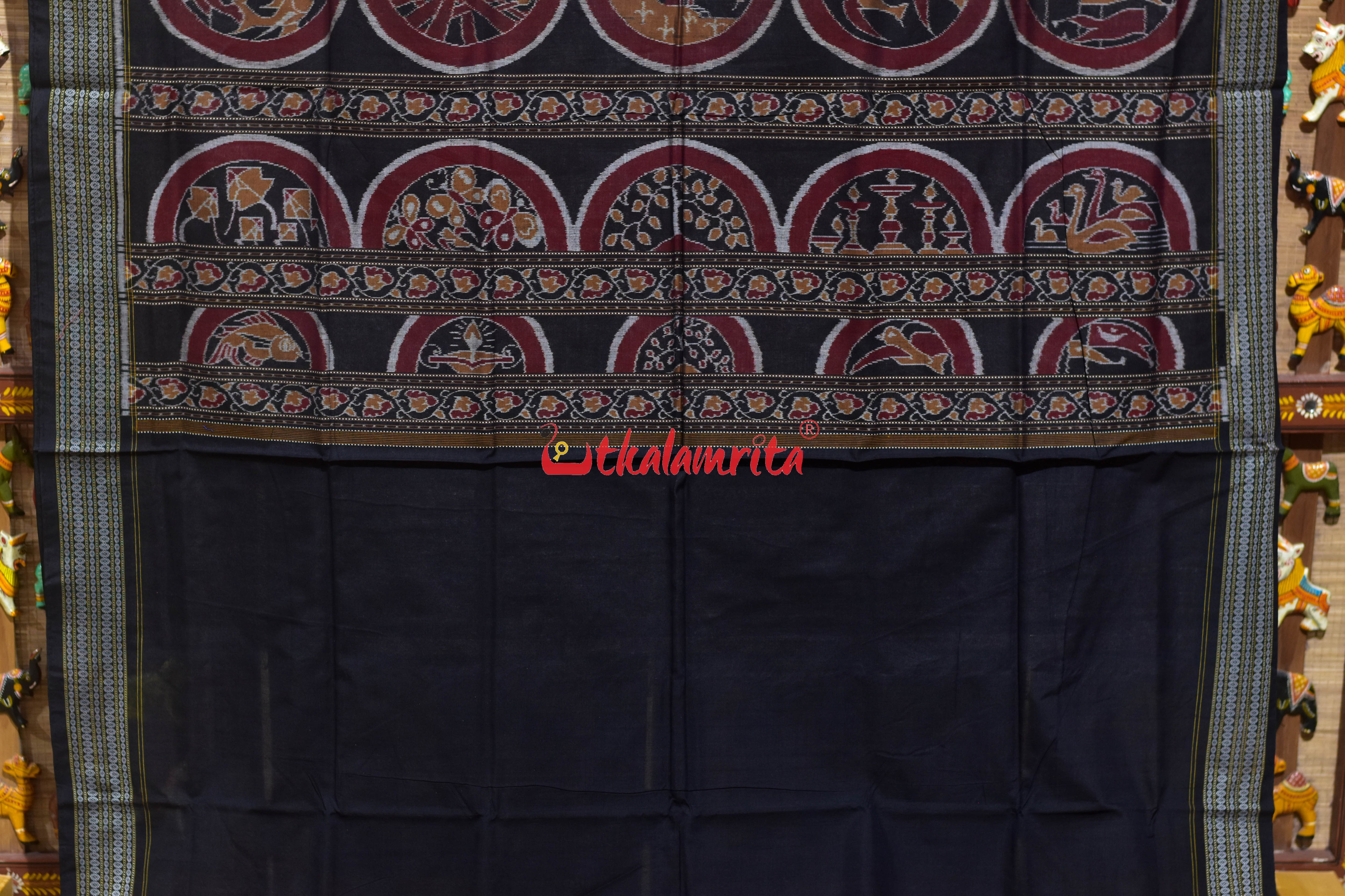 Coffee Red Tantasala Sambalpuri Bapta Saree