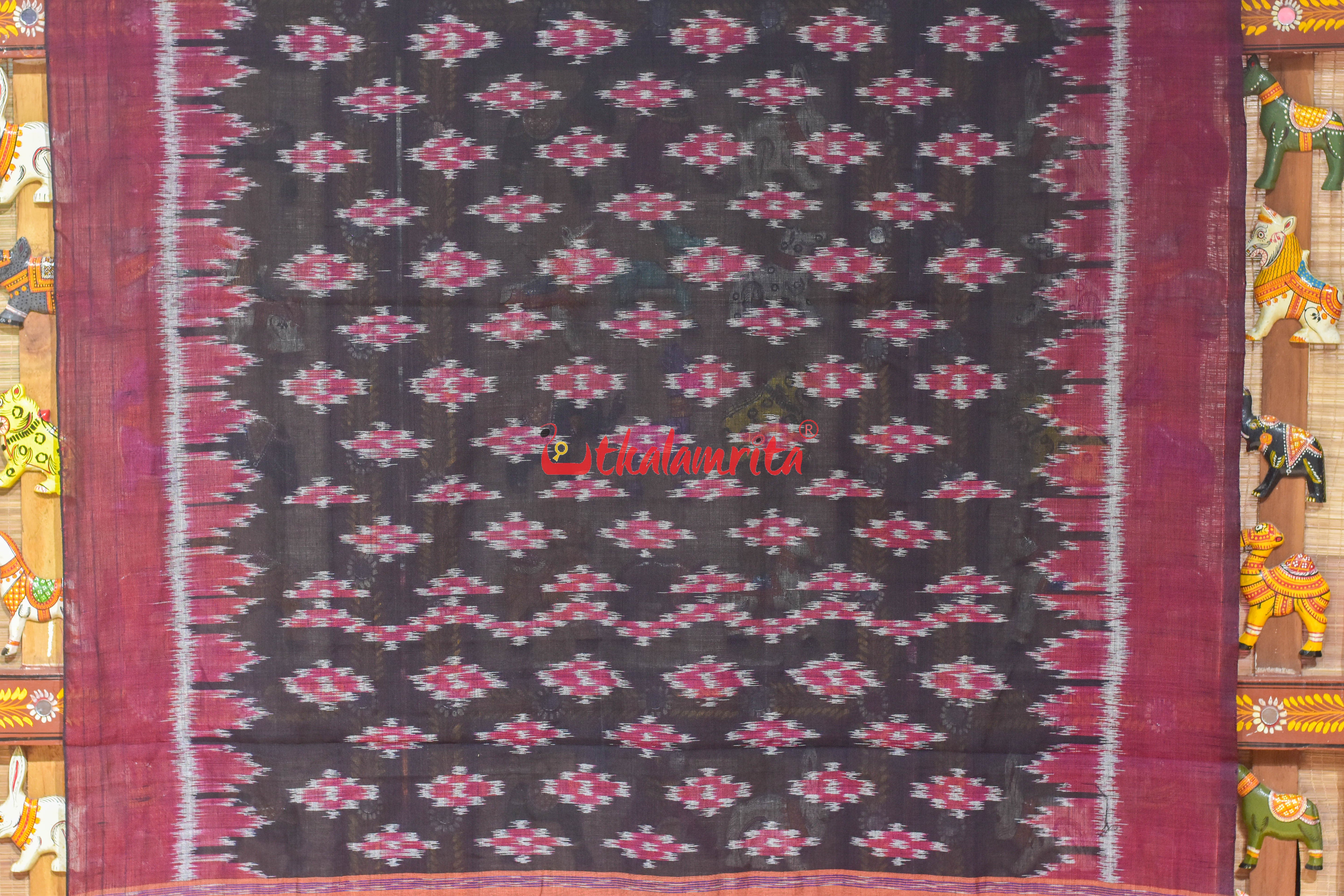 Black Maroon Body Bandha Khandua Cotton (Dupatta)