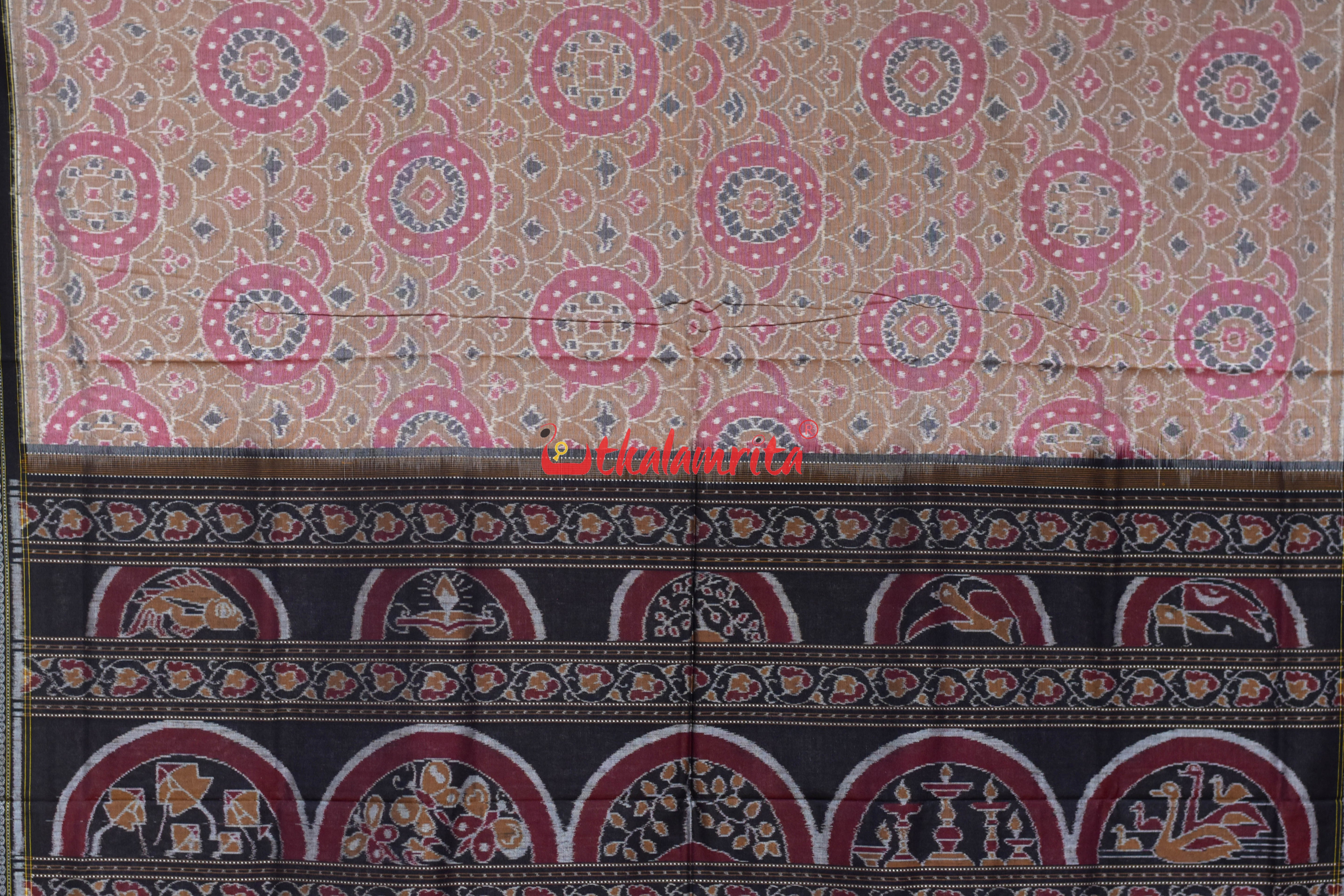 Coffee Red Tantasala Sambalpuri Bapta Saree