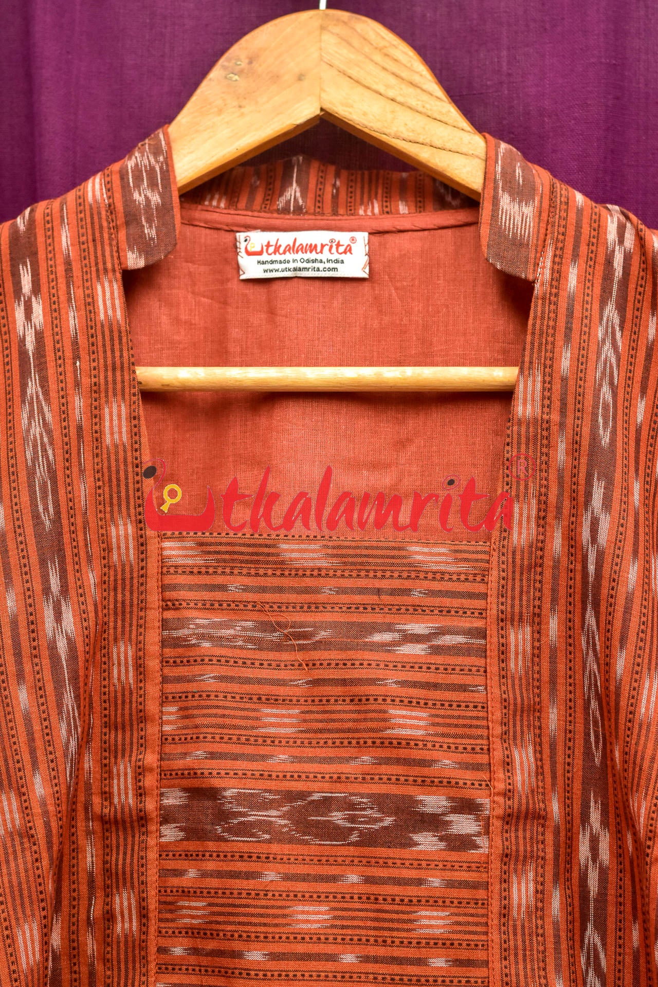 Rust Ikat Cotton (Ladies' Kurta)