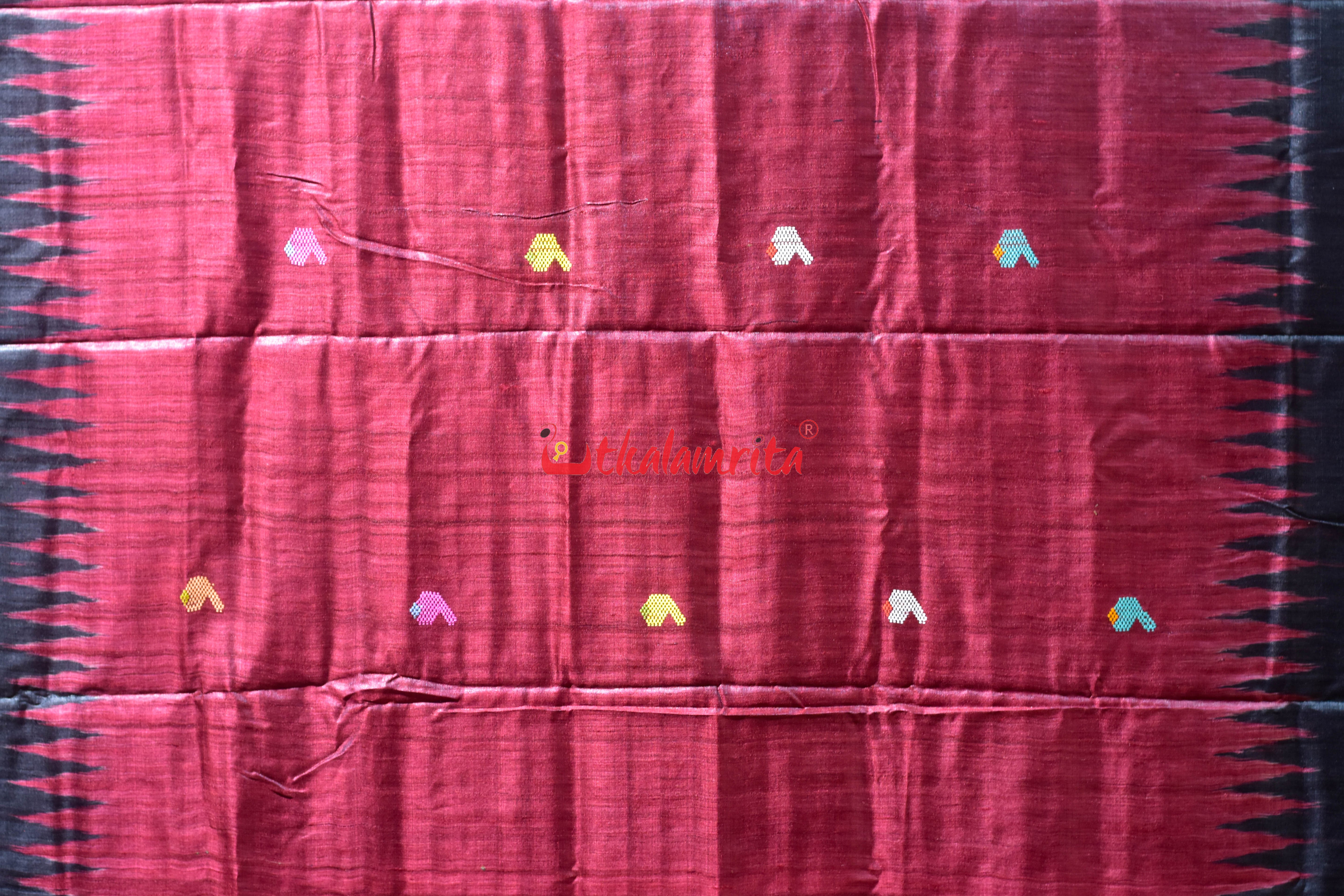 Red Ratha Jatra Gopalpur Tussar Silk Saree