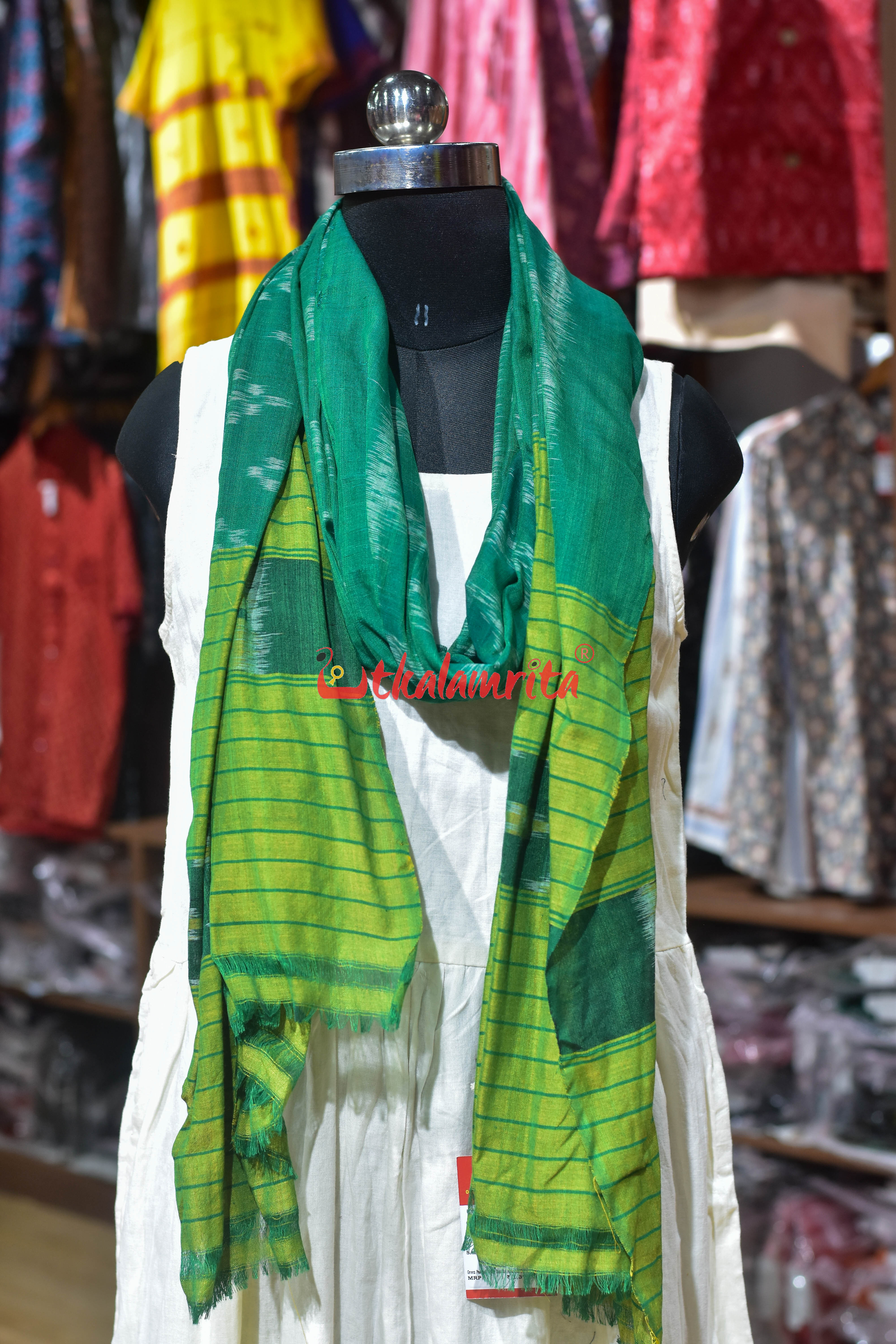 Green Pasapali Body Bandha Khandua Cotton (Dupatta)