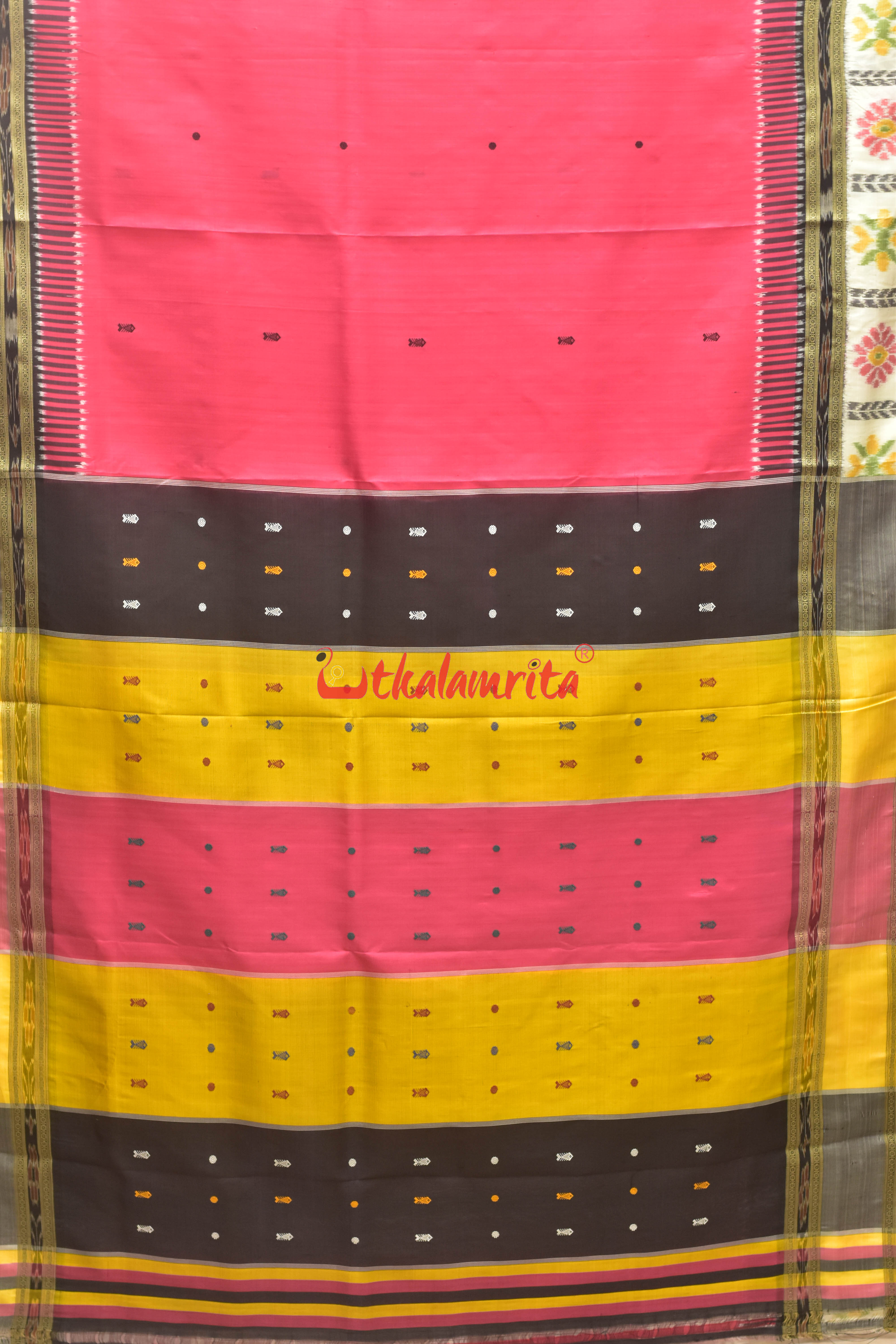 Pink Fish Buti Kathifera Silk Saree