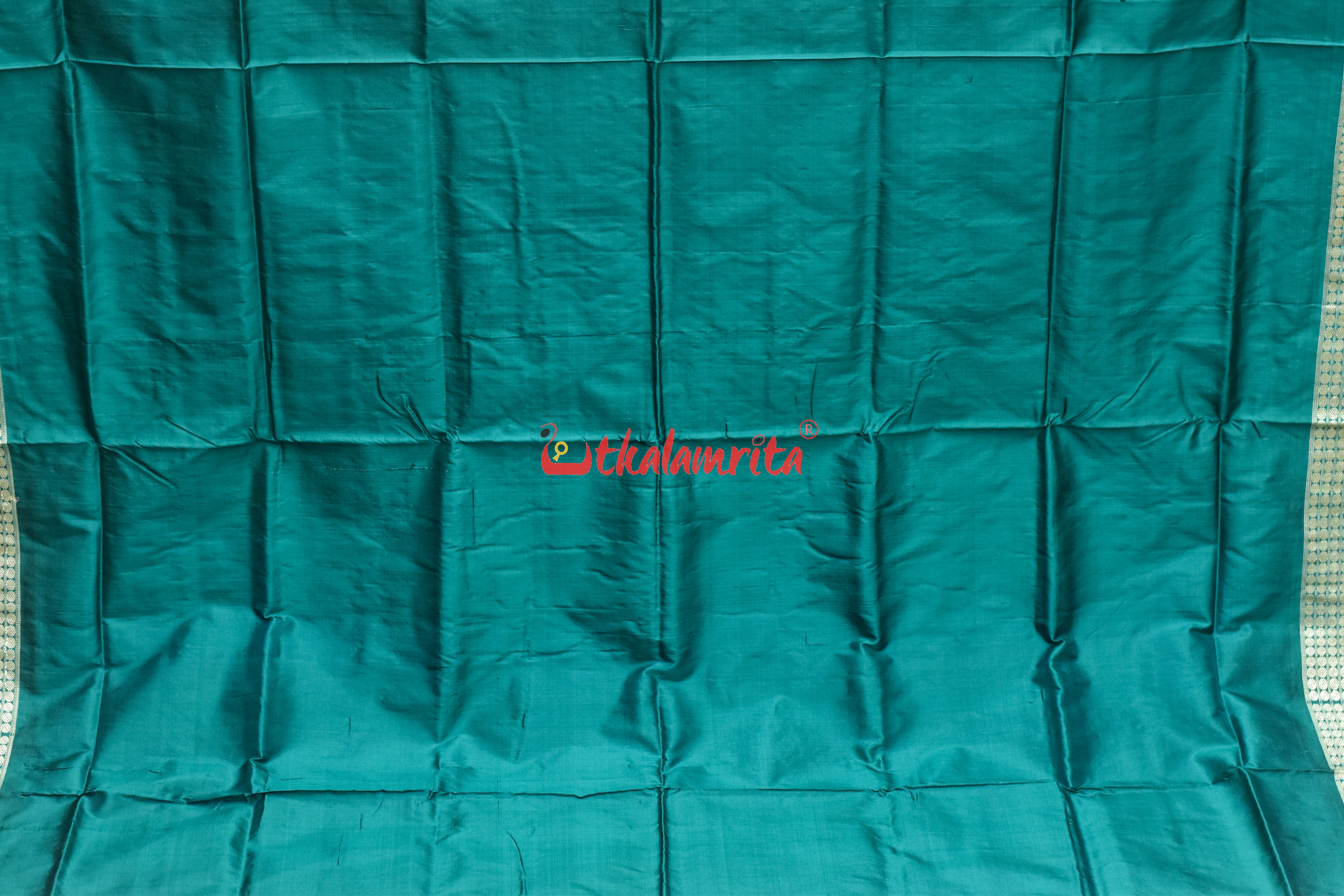 Rani Teal Tribal Bomkai Silk Saree