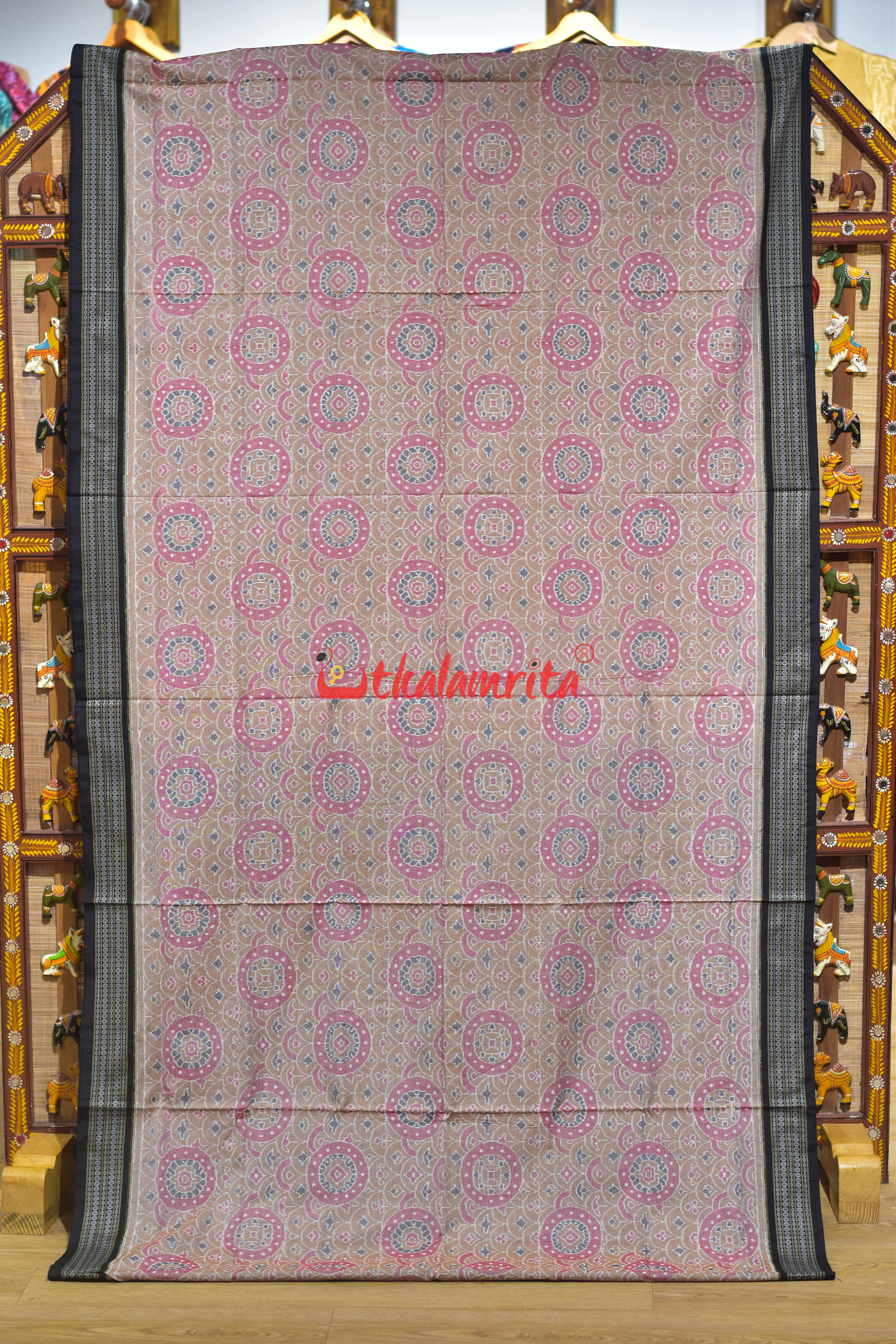 Coffee Red Tantasala Sambalpuri Bapta Saree