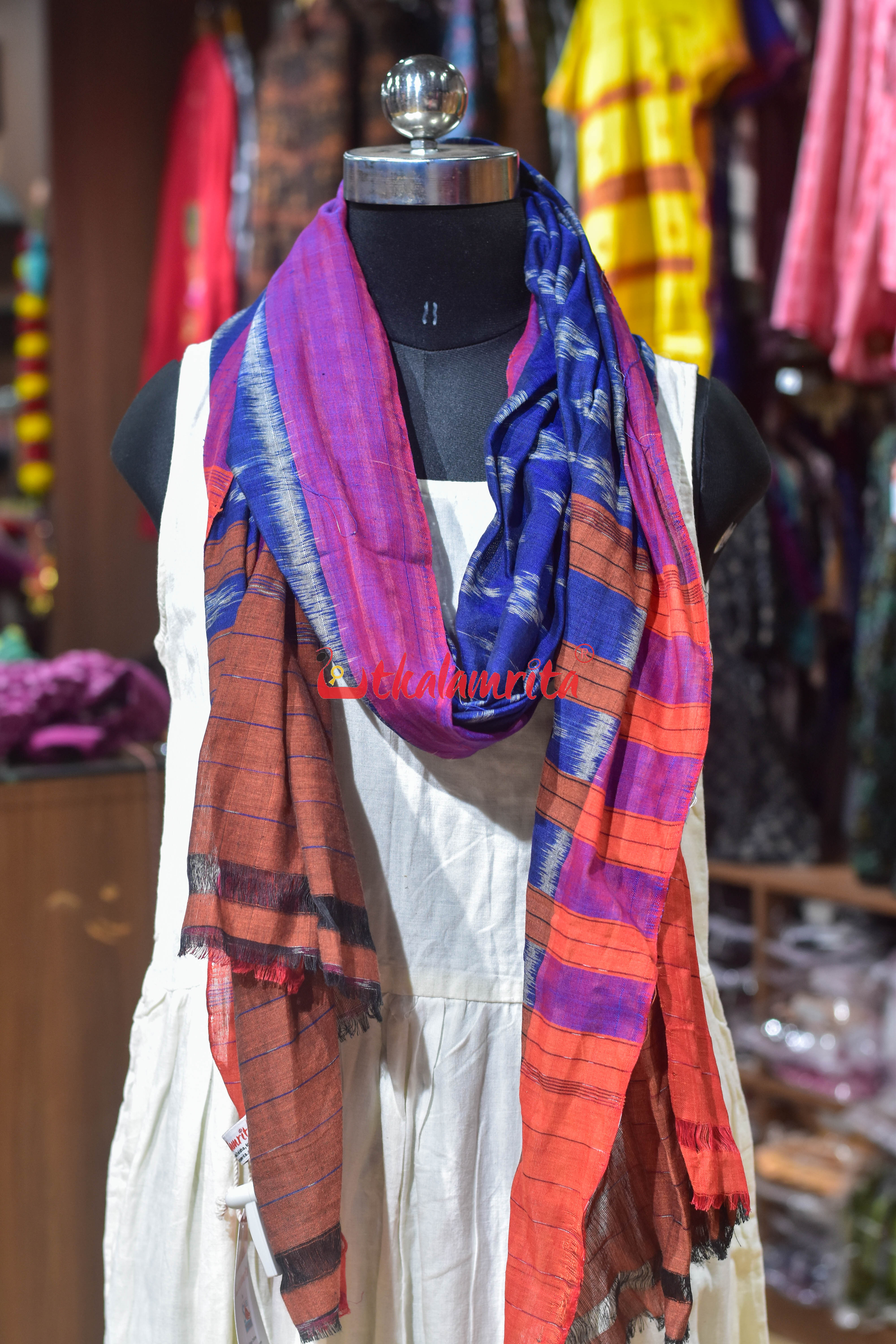 Blue Pasapali Body Bandha Khandua Cotton (Dupatta)