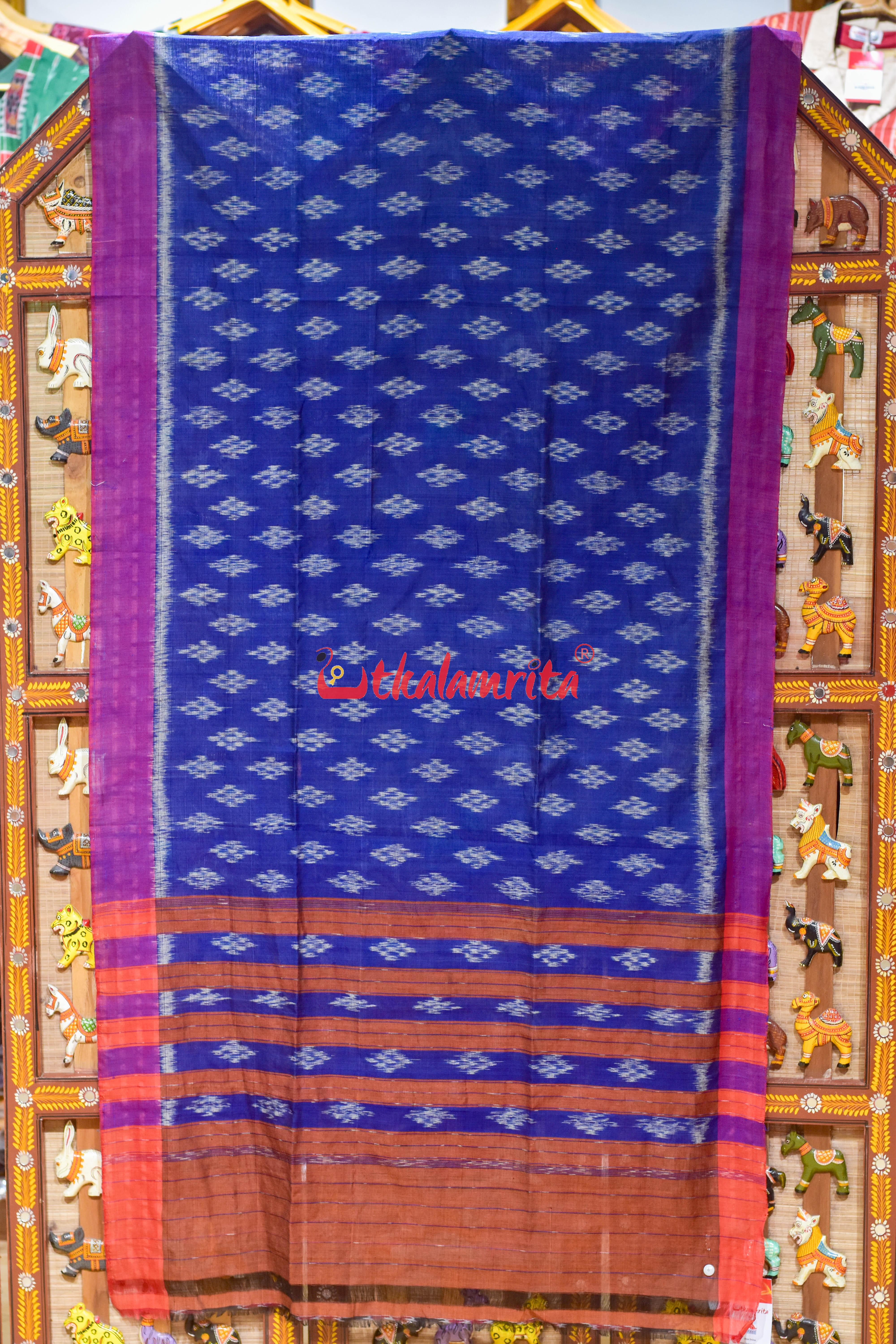 Blue Pasapali Body Bandha Khandua Cotton (Dupatta)