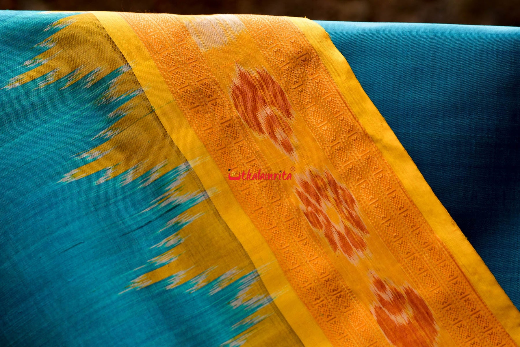Krushna Yellow Buti Khandua Silk Saree