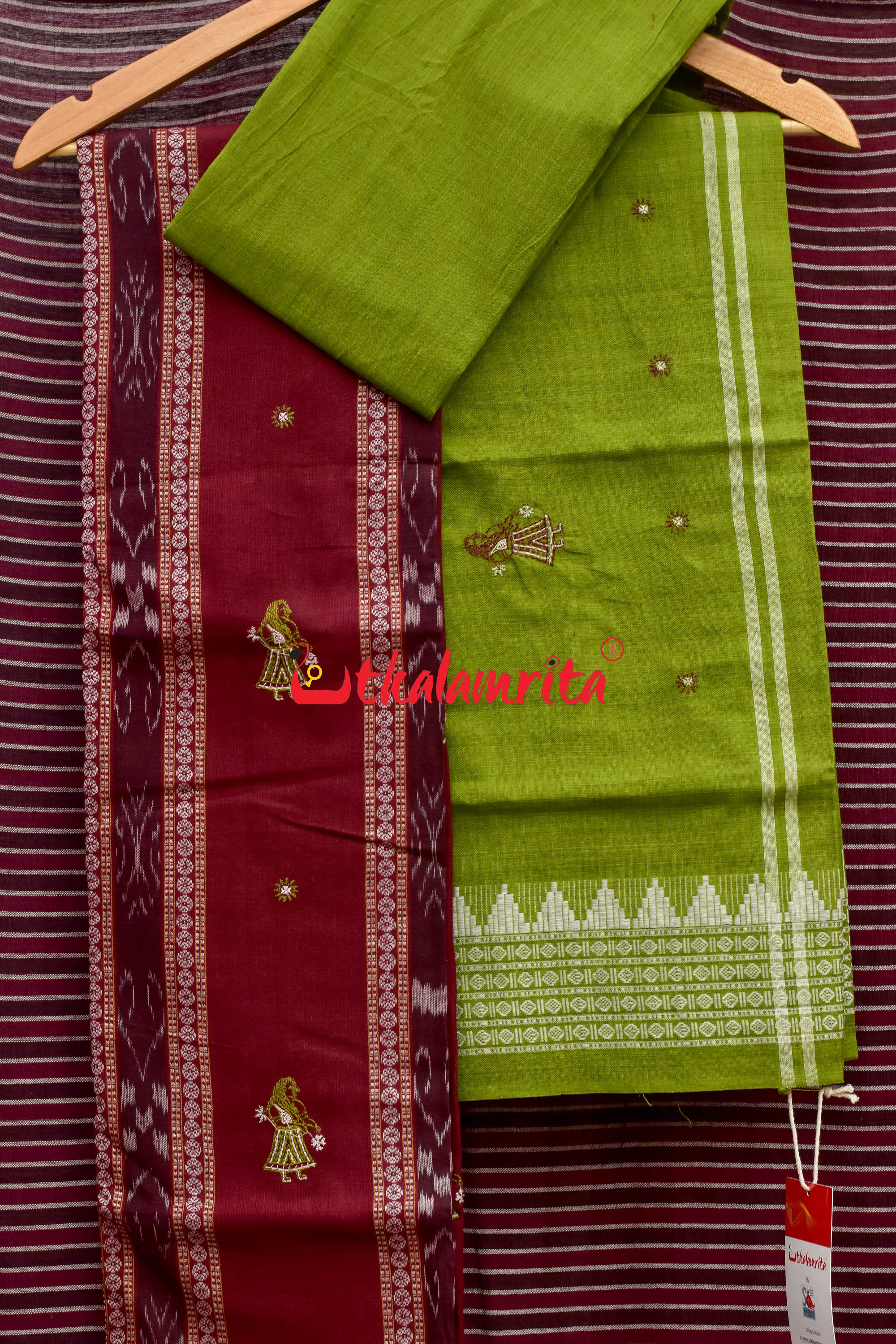 Maroon Mehendi Doll Bomkai Dress Set