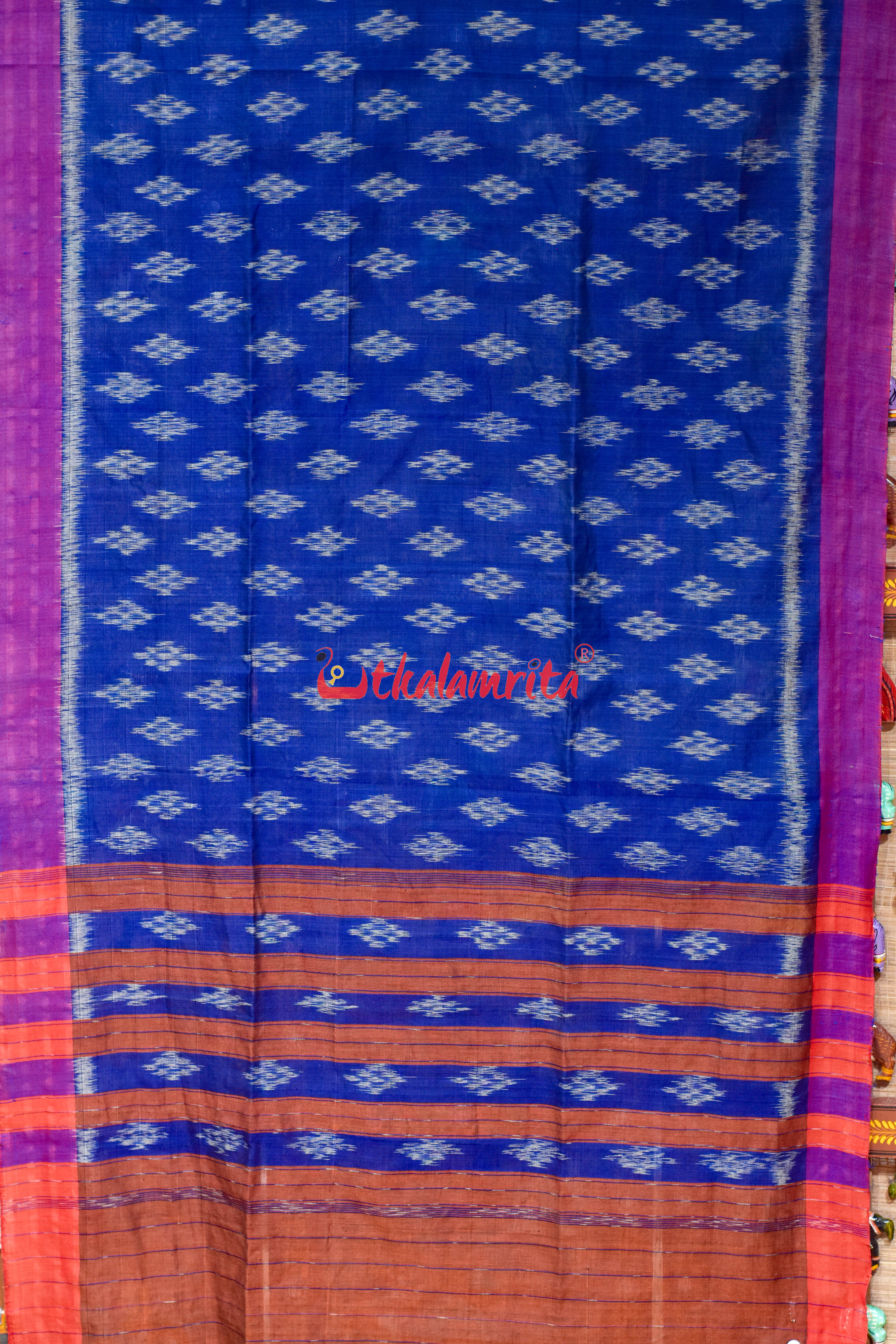 Blue Pasapali Body Bandha Khandua Cotton (Dupatta)