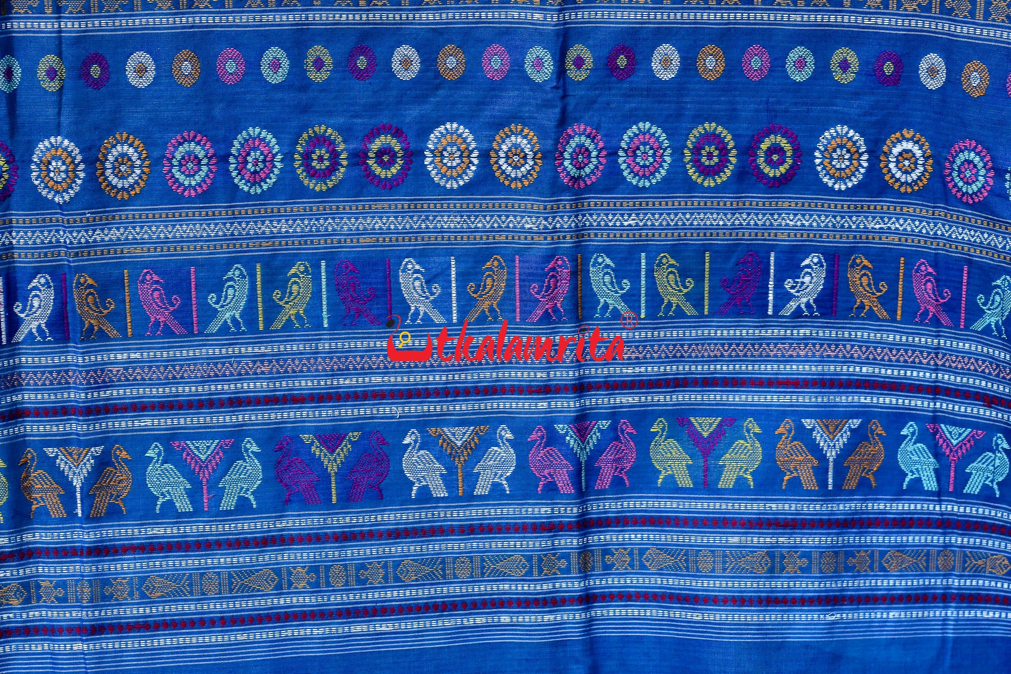 Soft White & Surf Dolabedi Cotton Saree