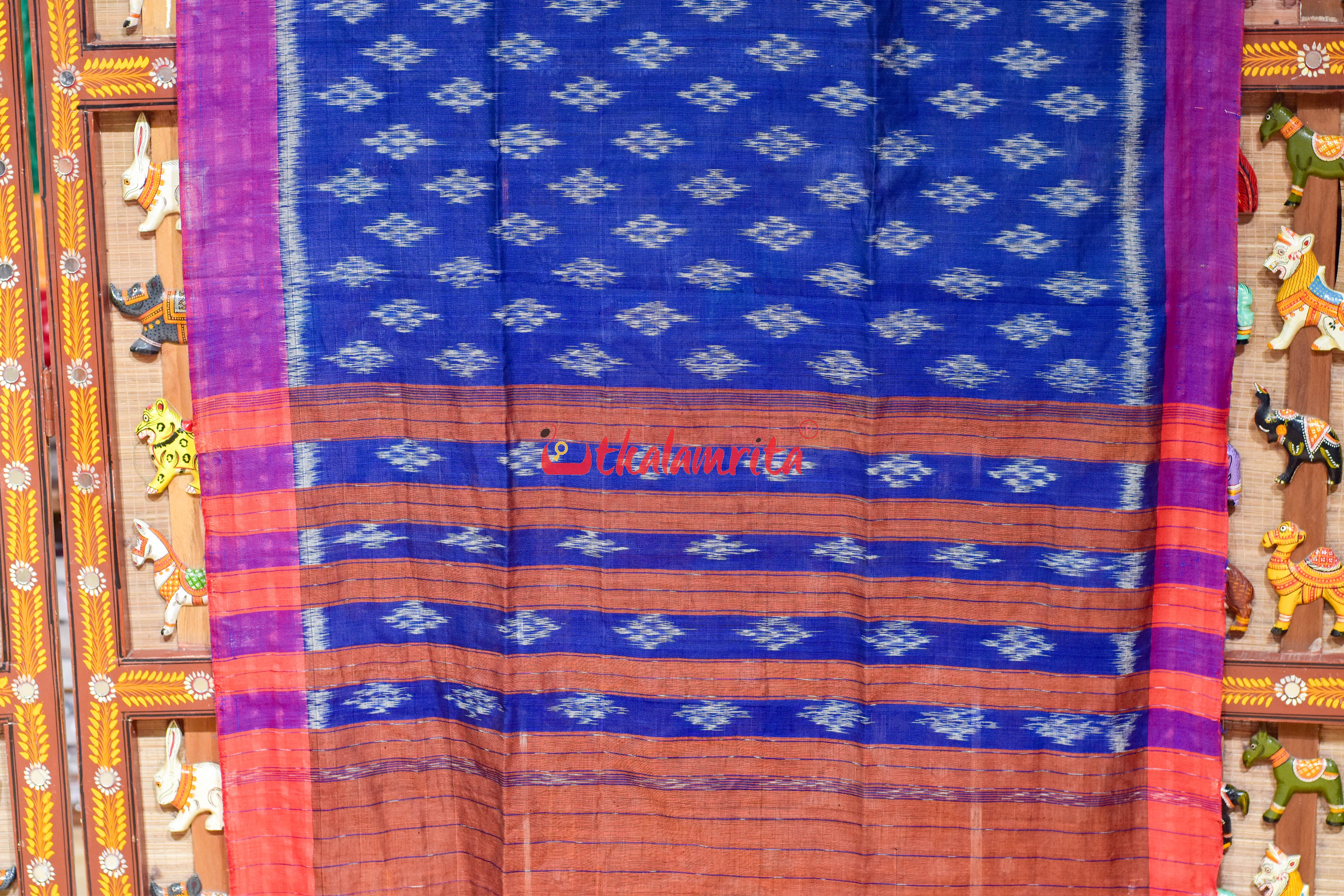 Blue Pasapali Body Bandha Khandua Cotton (Dupatta)