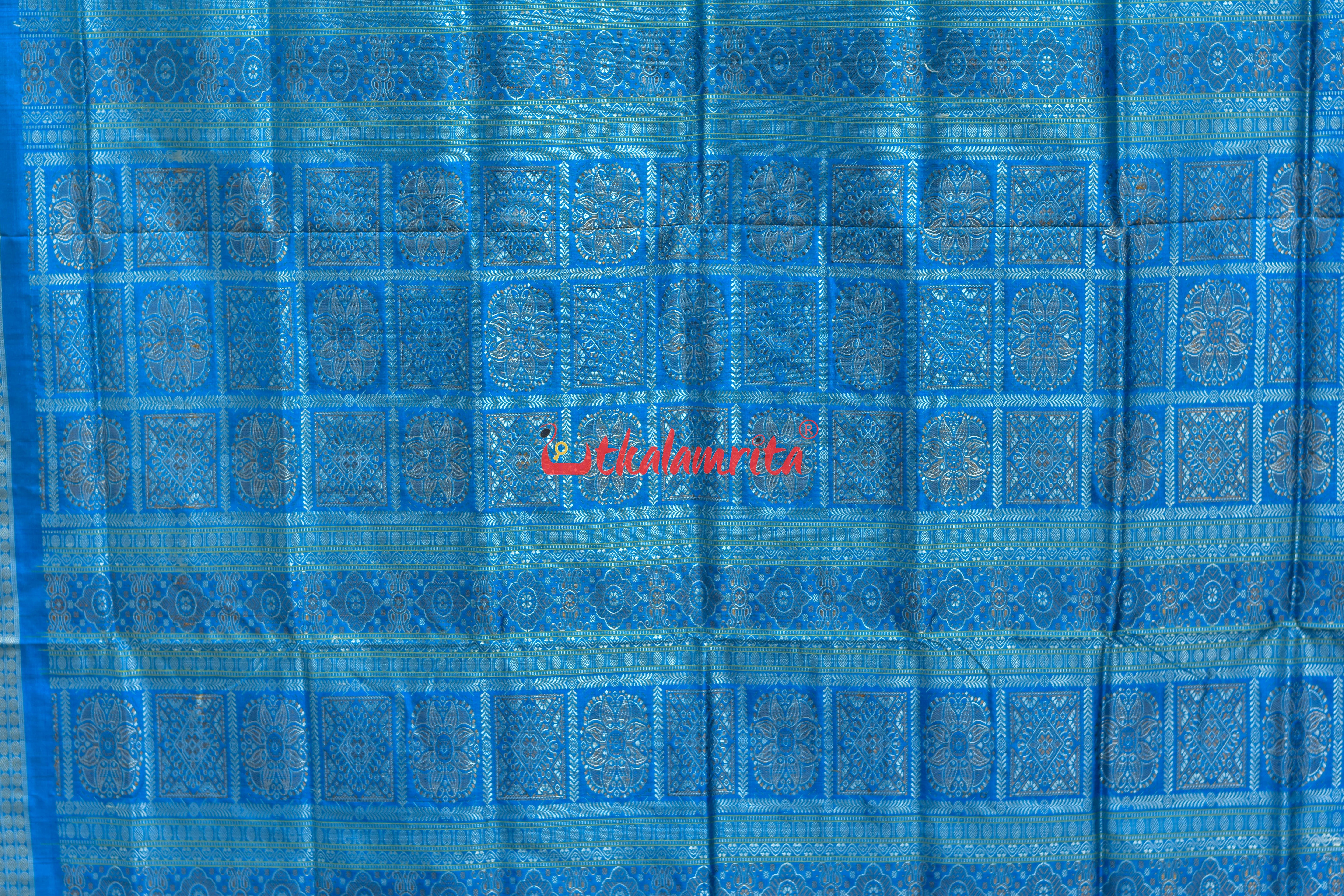 Lemon Yellow Copper Sulphate Box Tribal Bomkai Silk Saree